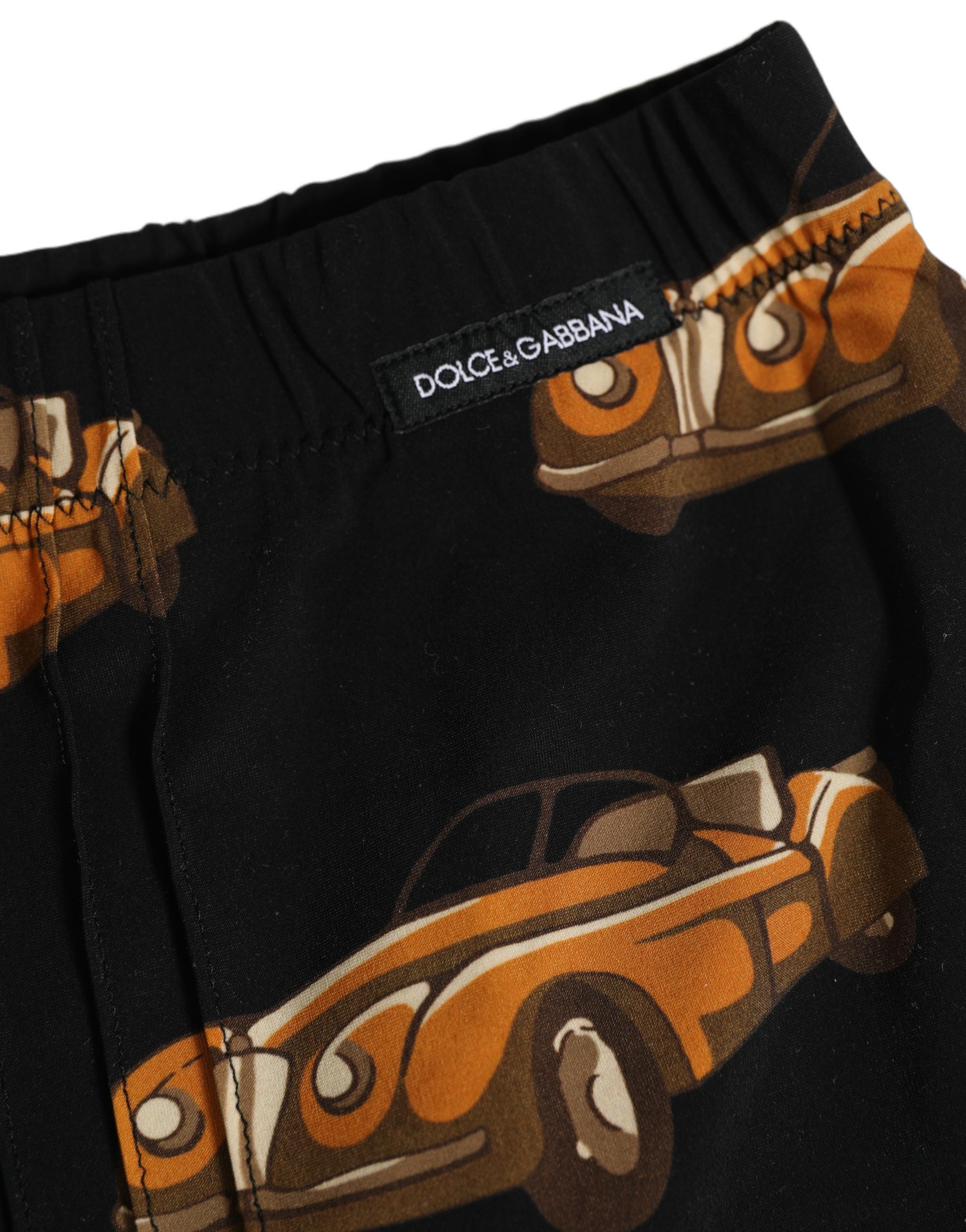 Dolce & Gabbana Black Car Print Swim Trunk Beachwear Swimwear - Image 5
