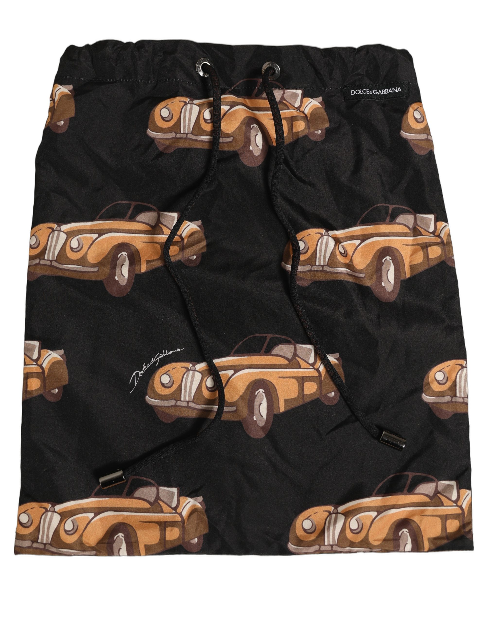 Dolce & Gabbana Black Car Print Swim Trunk Beachwear Swimwear - Image 8