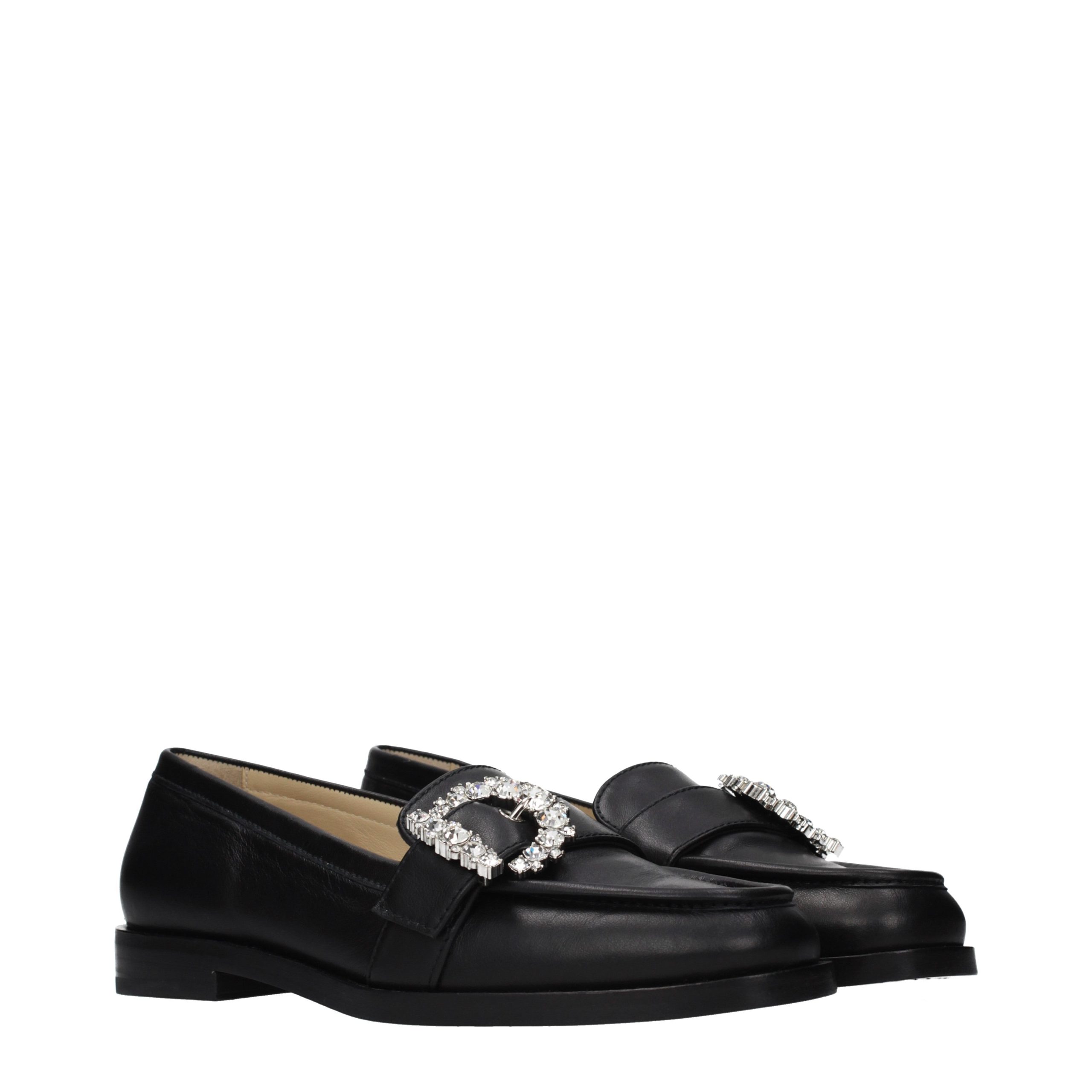 Jimmy Choo Black Leather Slip-On Loafers - Image 2