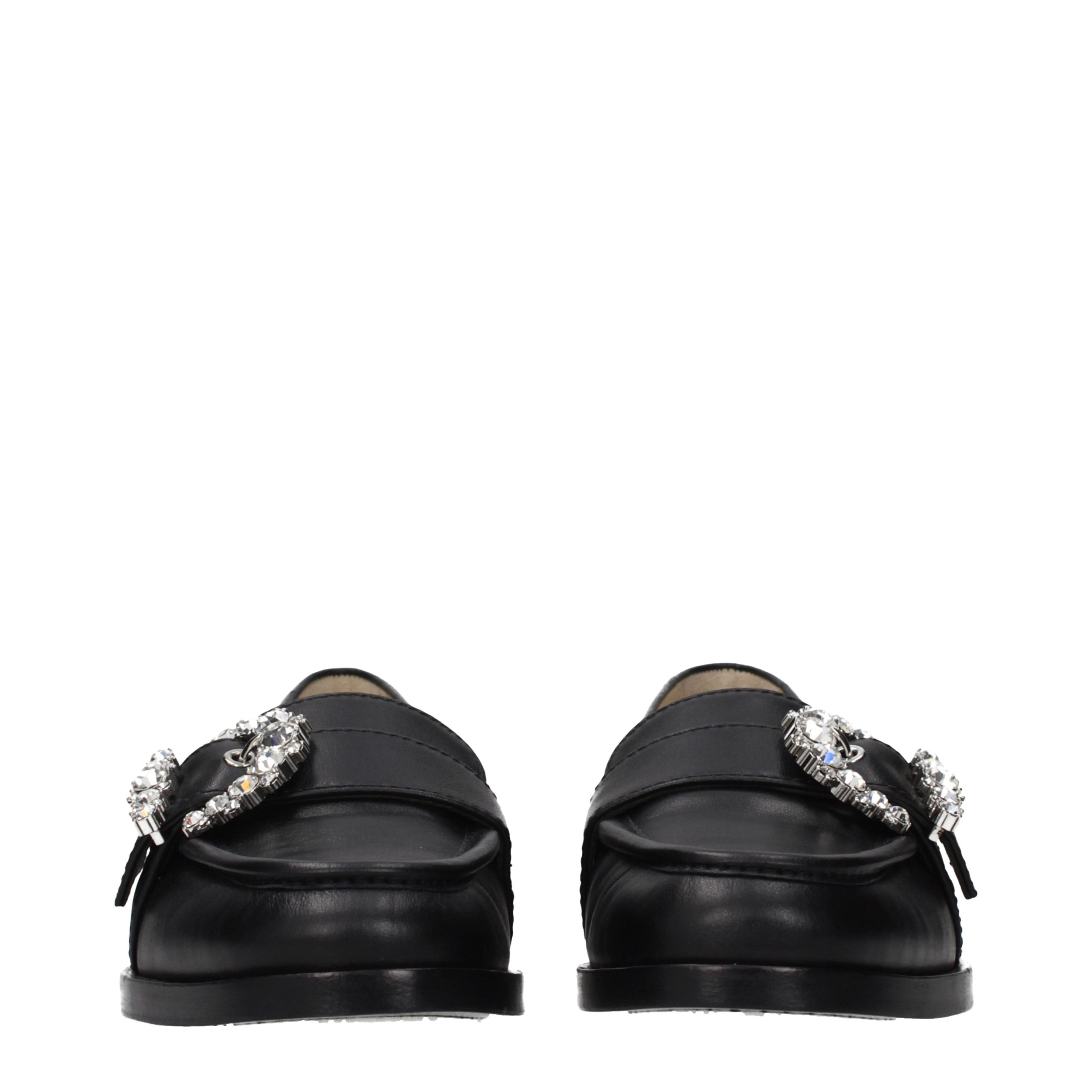 Jimmy Choo Black Leather Slip-On Loafers - Image 3