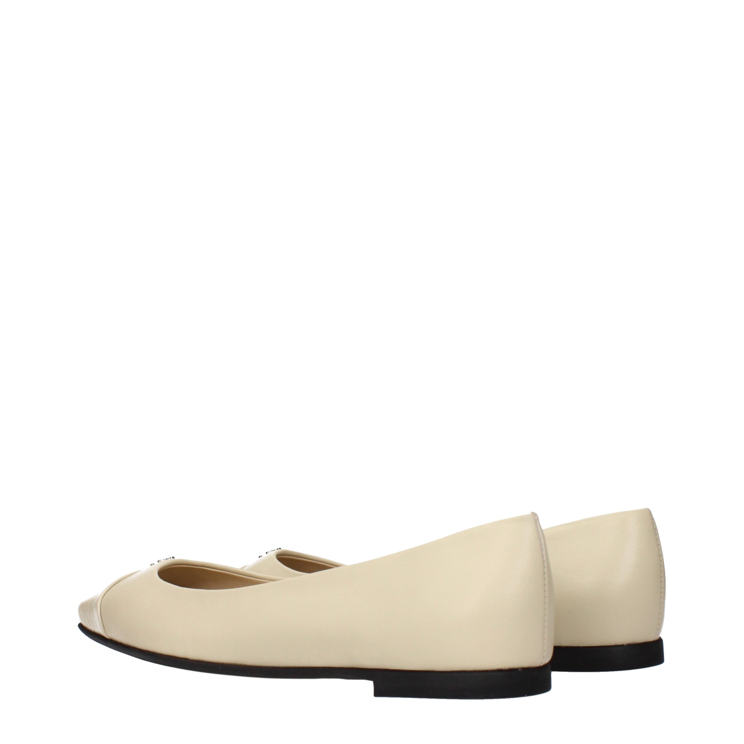 Jimmy Choo Beige Leather Ballet Flats - Image 4