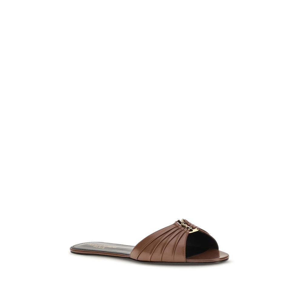 Saint Laurent Brown Calf Leather Bos Taurus Mules - Image 2