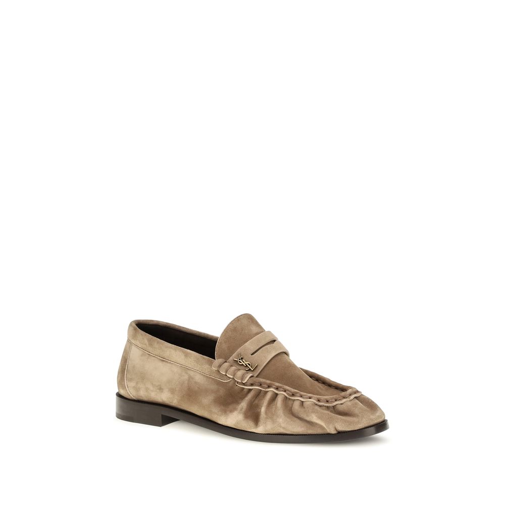 Saint Laurent Beige Calf Leather Bos Taurus Slip-On Loafers - Image 2