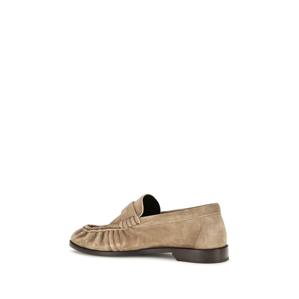 Saint Laurent Beige Calf Leather Bos Taurus Slip-On Loafers - Image 3