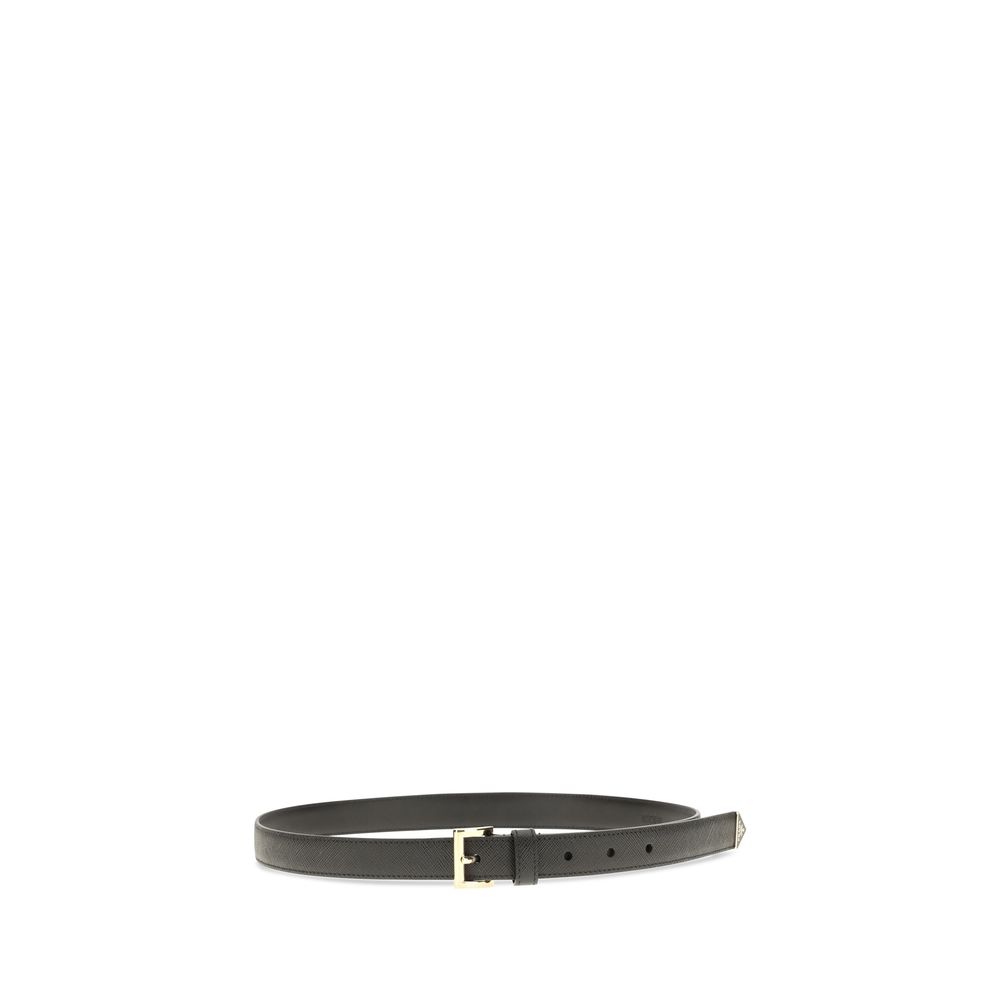 Prada Black Calf Leather Bos Taurus Regular Belt - Image 2