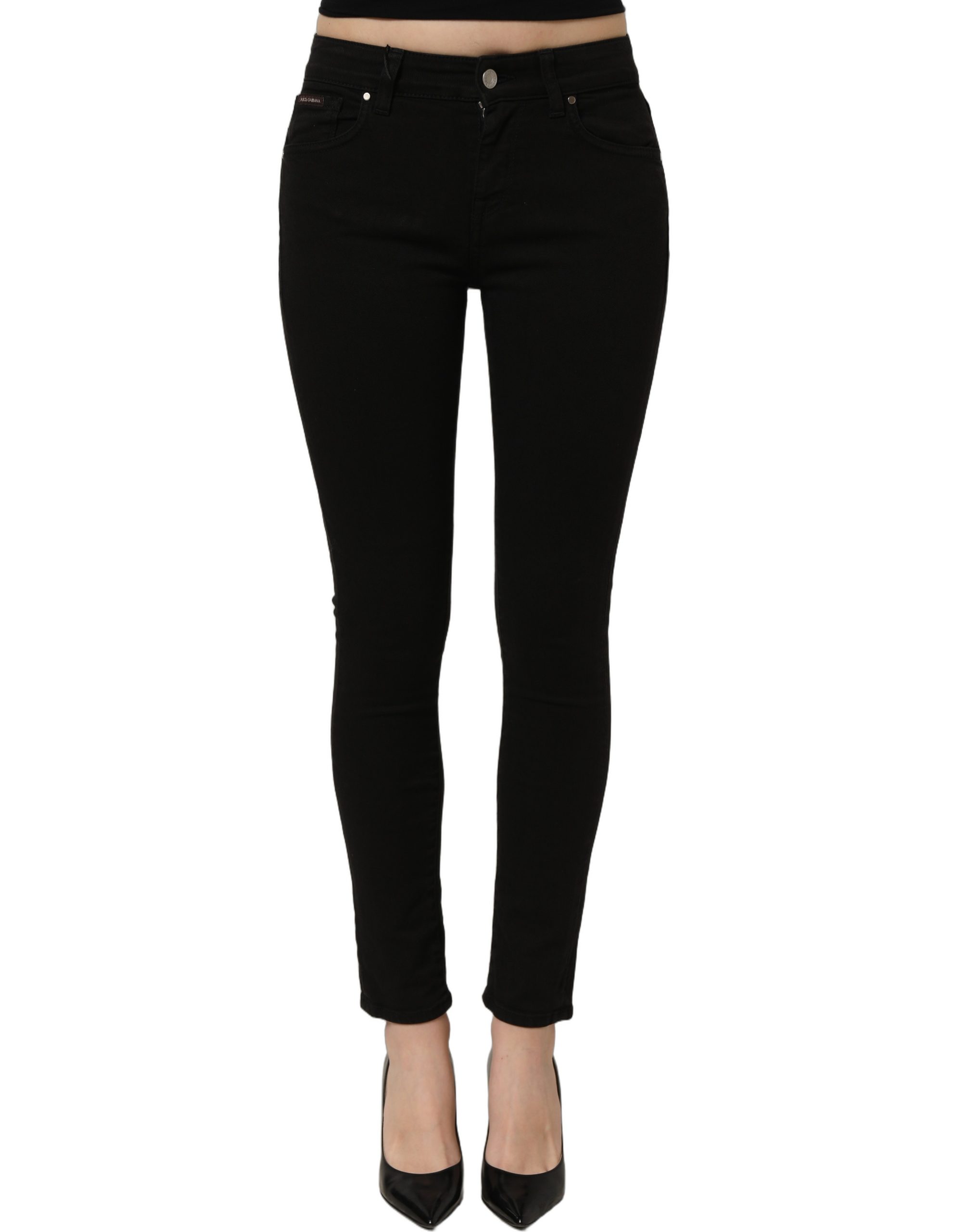 Dolce & Gabbana Black Cotton Stretch Skinny Denim Jeans - Image 3