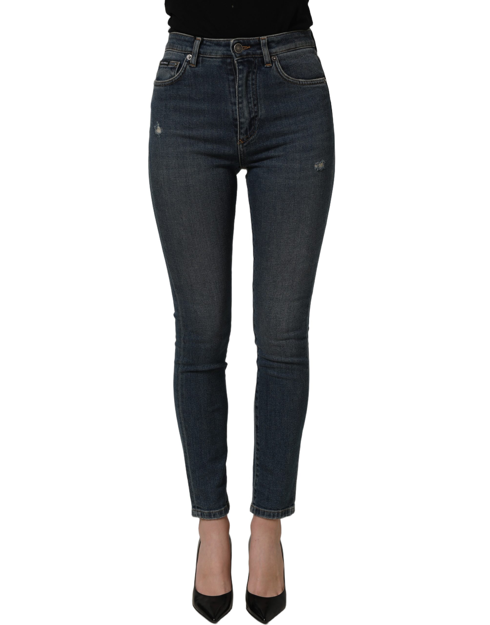 Dolce & Gabbana Blue Cotton Stretch Skinny Denim Trouser Jeans - Image 3