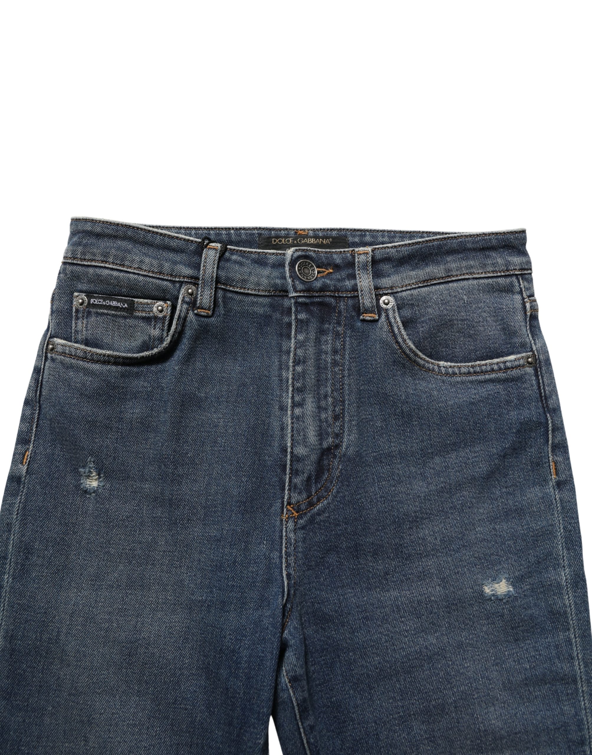 Dolce & Gabbana Blue Cotton Stretch Skinny Denim Trouser Jeans - Image 6