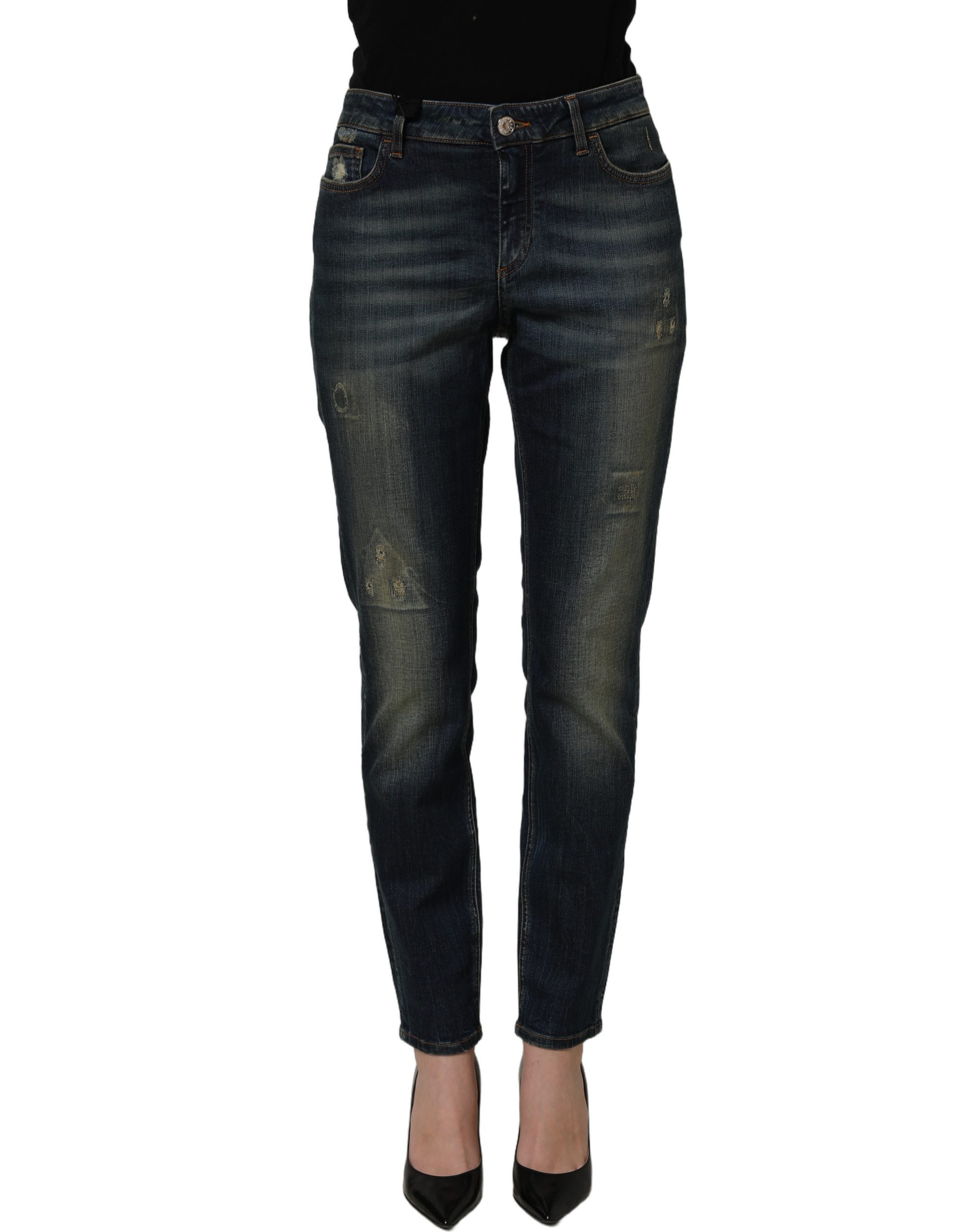 Dolce & Gabbana Blue Cotton Stretch Skinny Denim Jeans - Image 2