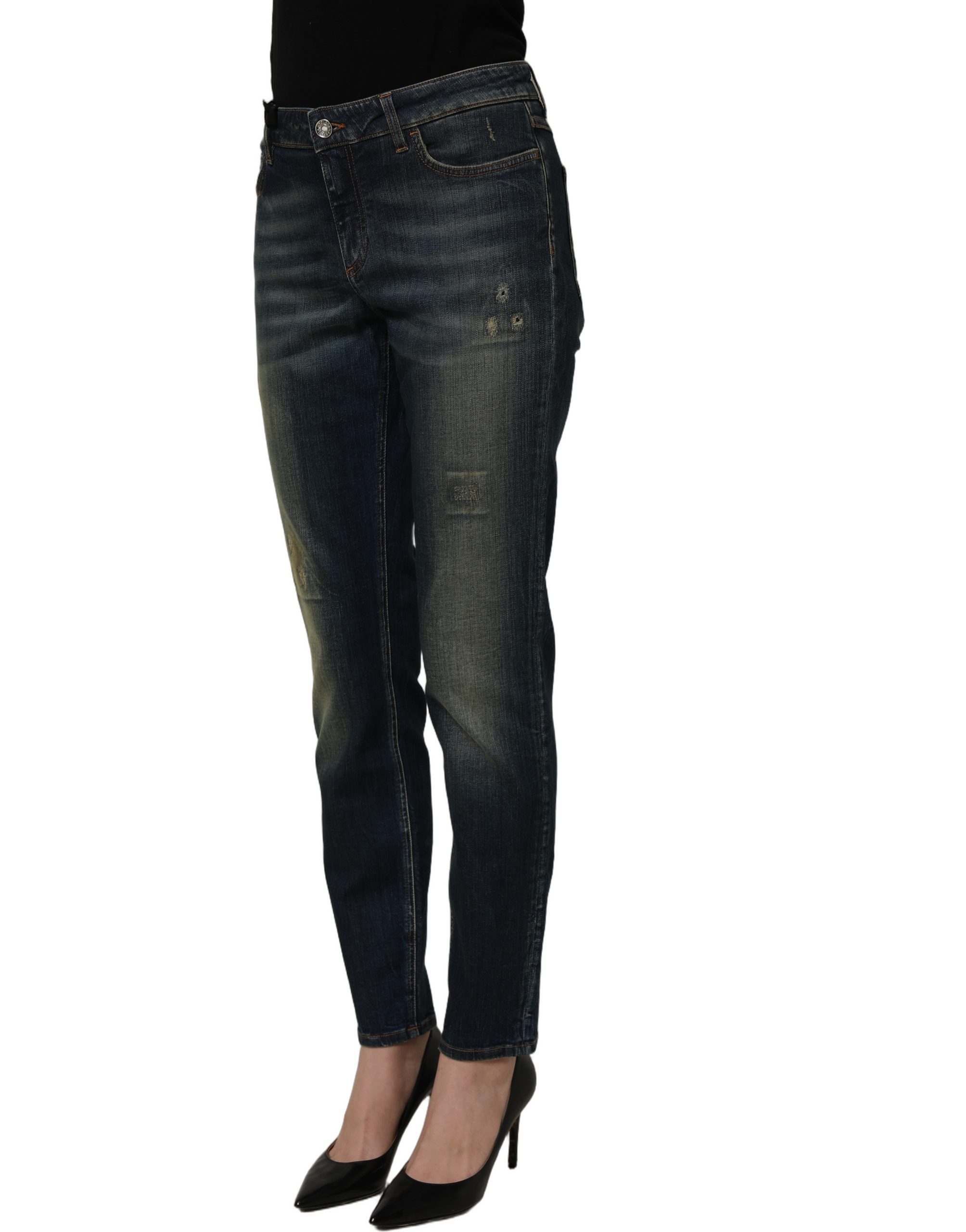 Dolce & Gabbana Blue Cotton Stretch Skinny Denim Jeans - Image 4