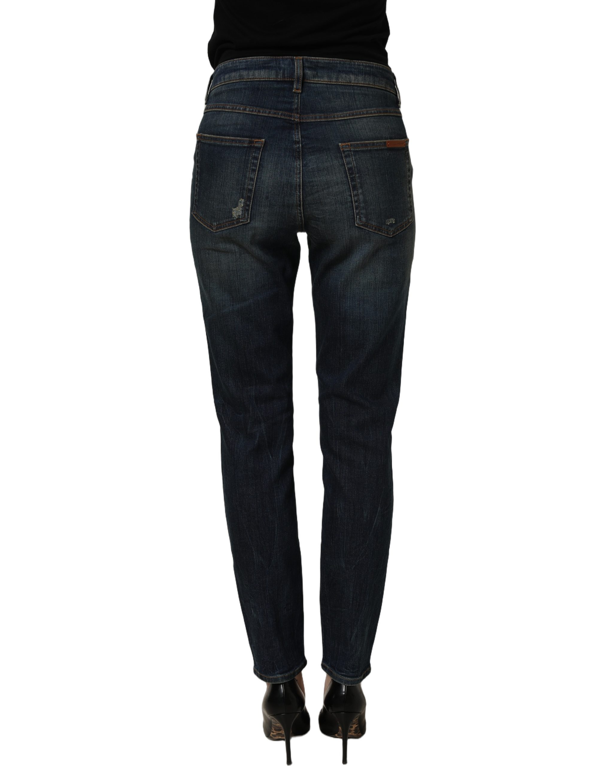 Dolce & Gabbana Blue Cotton Stretch Skinny Denim Jeans - Image 5