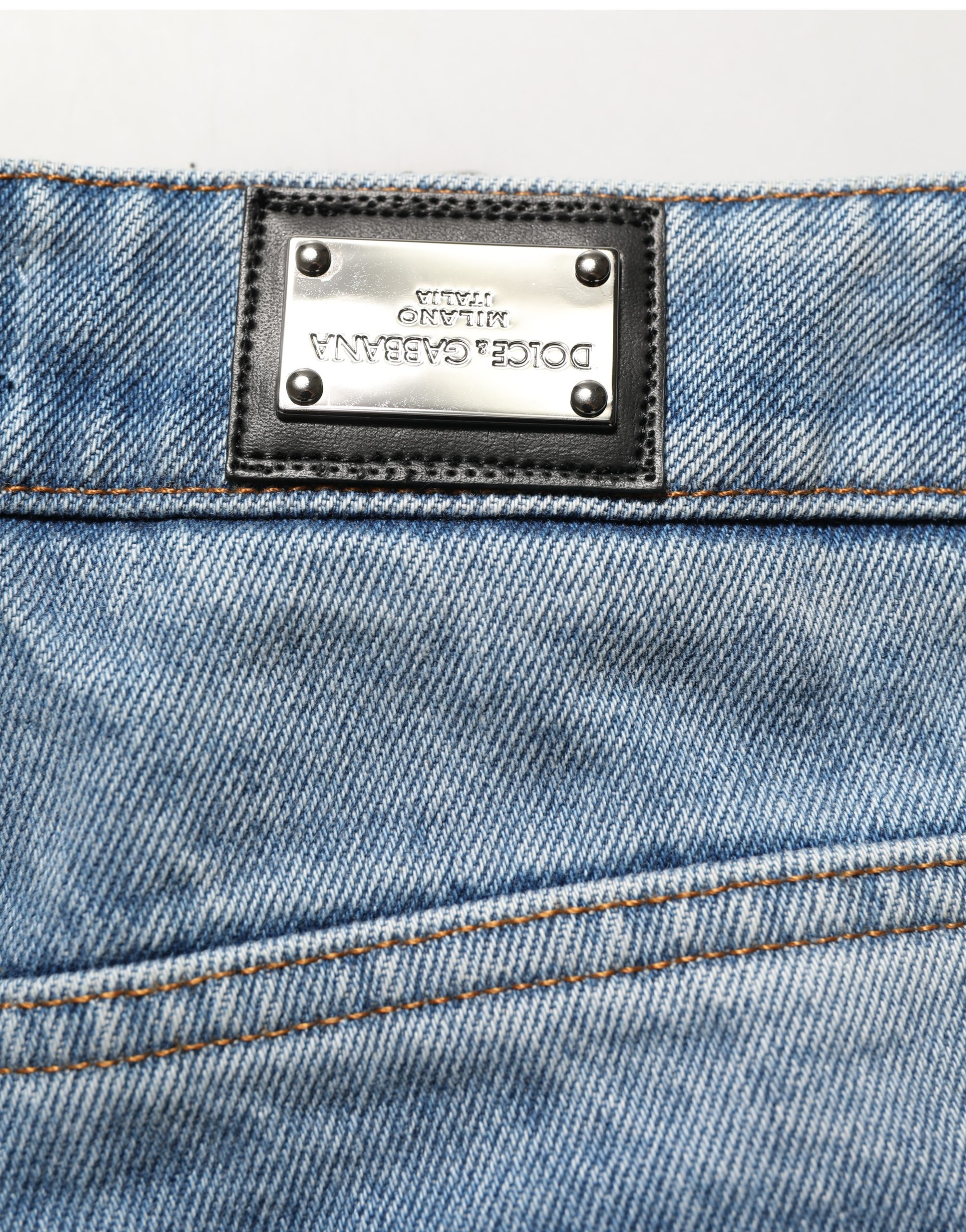 Dolce & Gabbana Blue Cotton Boot Cut Denim Trouser Jeans - Image 4