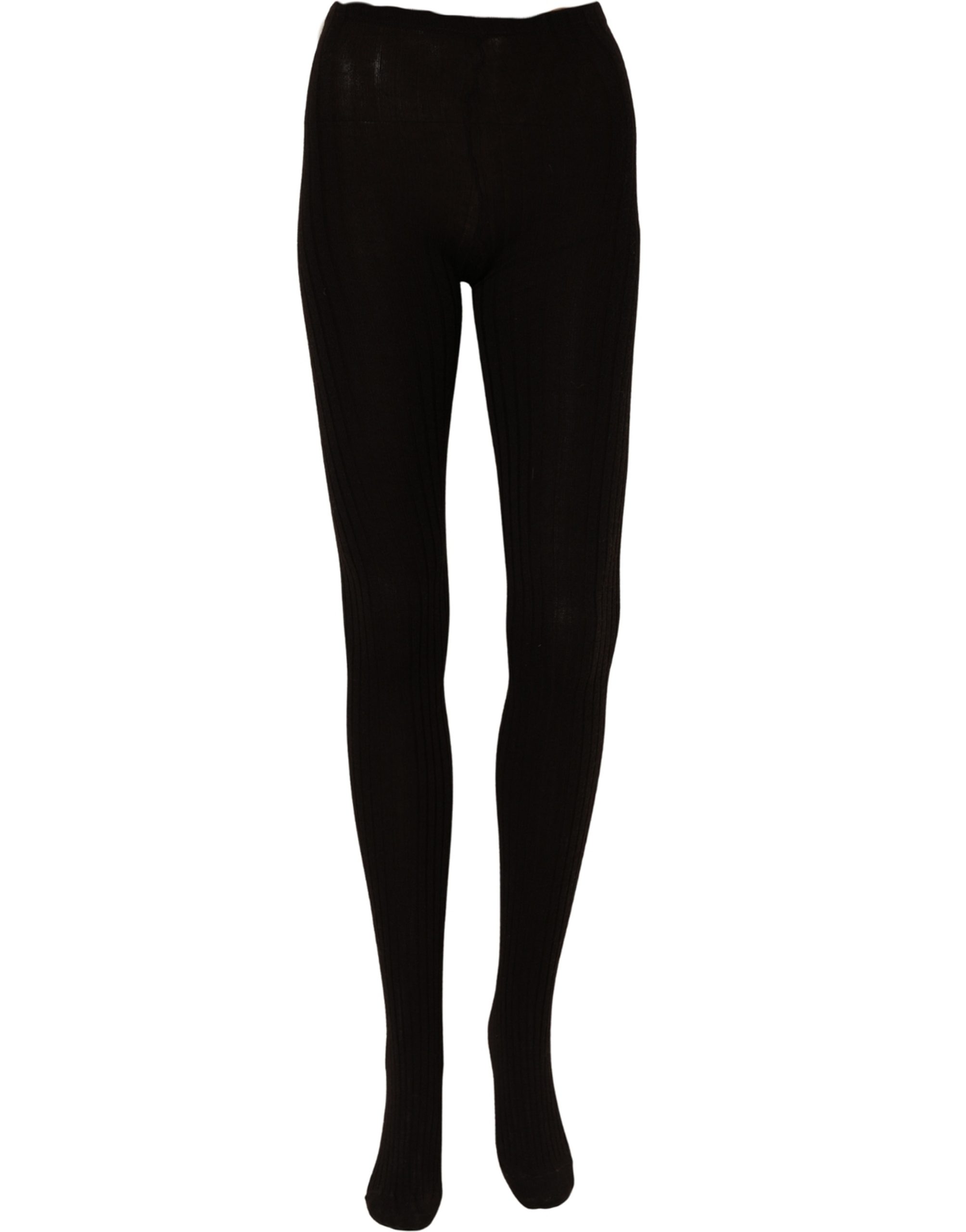 Dolce & Gabbana Black Wool Tights Stocking Pantyhose One Size Socks - Image 2