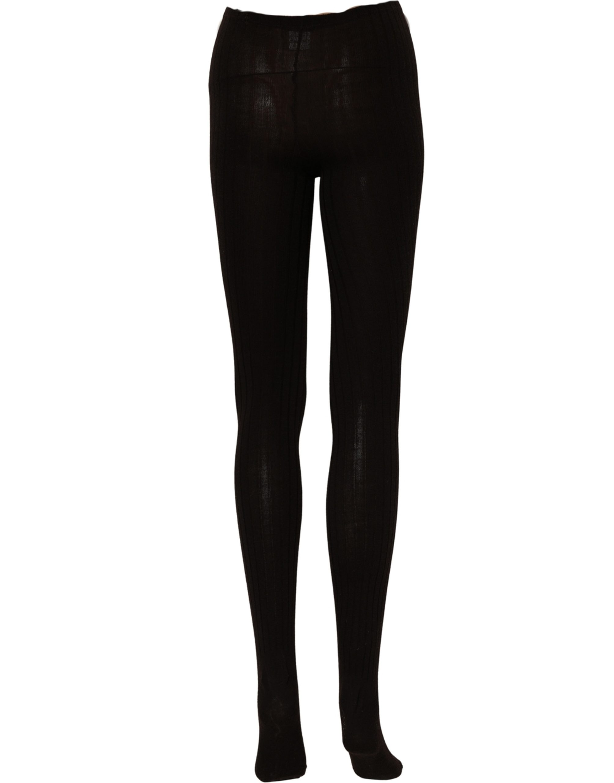 Dolce & Gabbana Black Wool Tights Stocking Pantyhose One Size Socks - Image 4