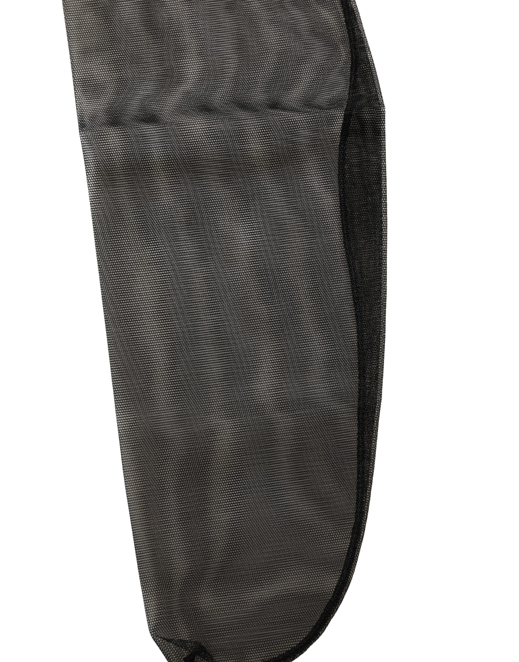 Dolce & Gabbana Black Nylon Mesh Sheer Calf Long Accessory Socks - Image 4