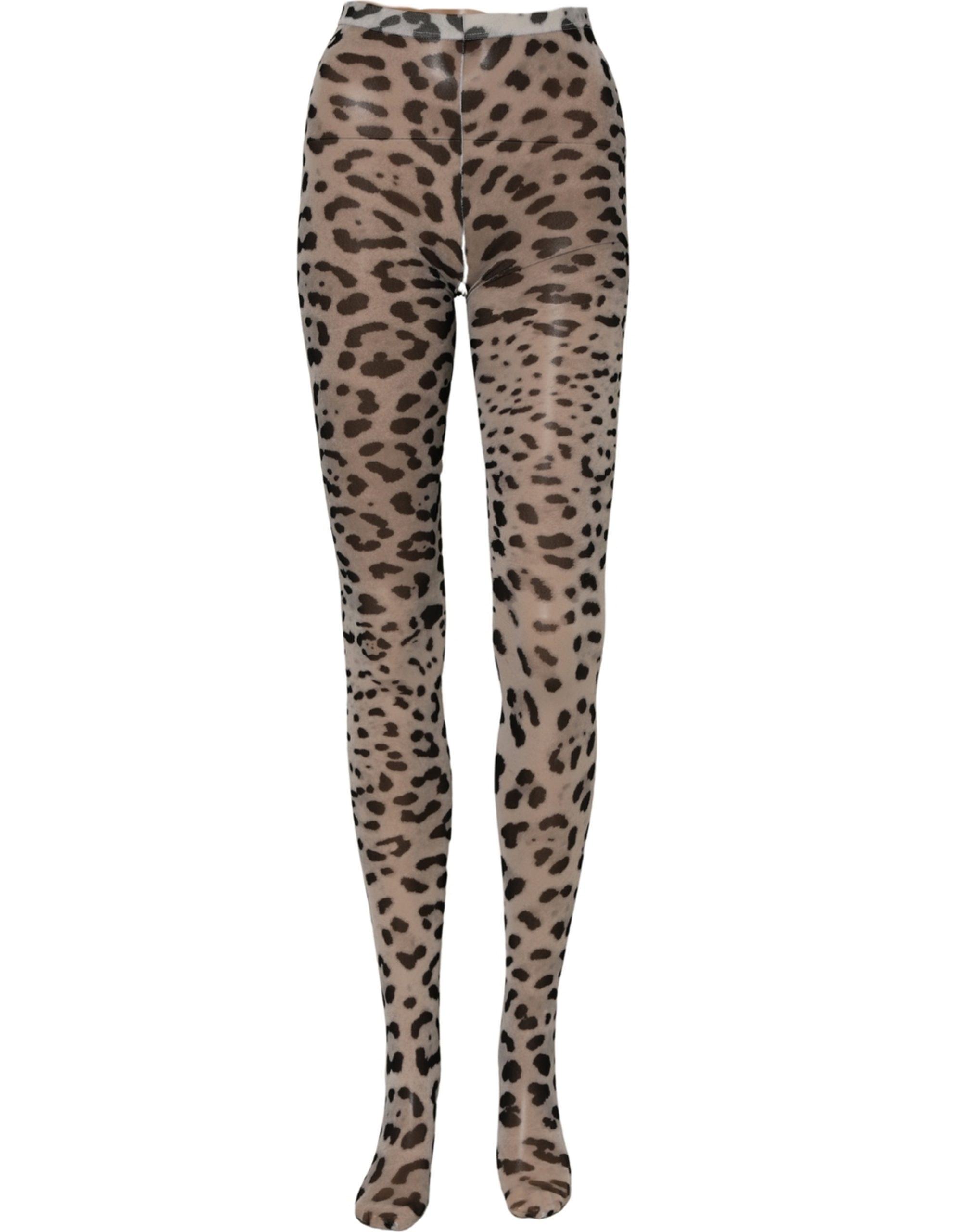 Dolce & Gabbana Gray Leopard Nylon Tights Stocking Pantyhose Socks - Image 2