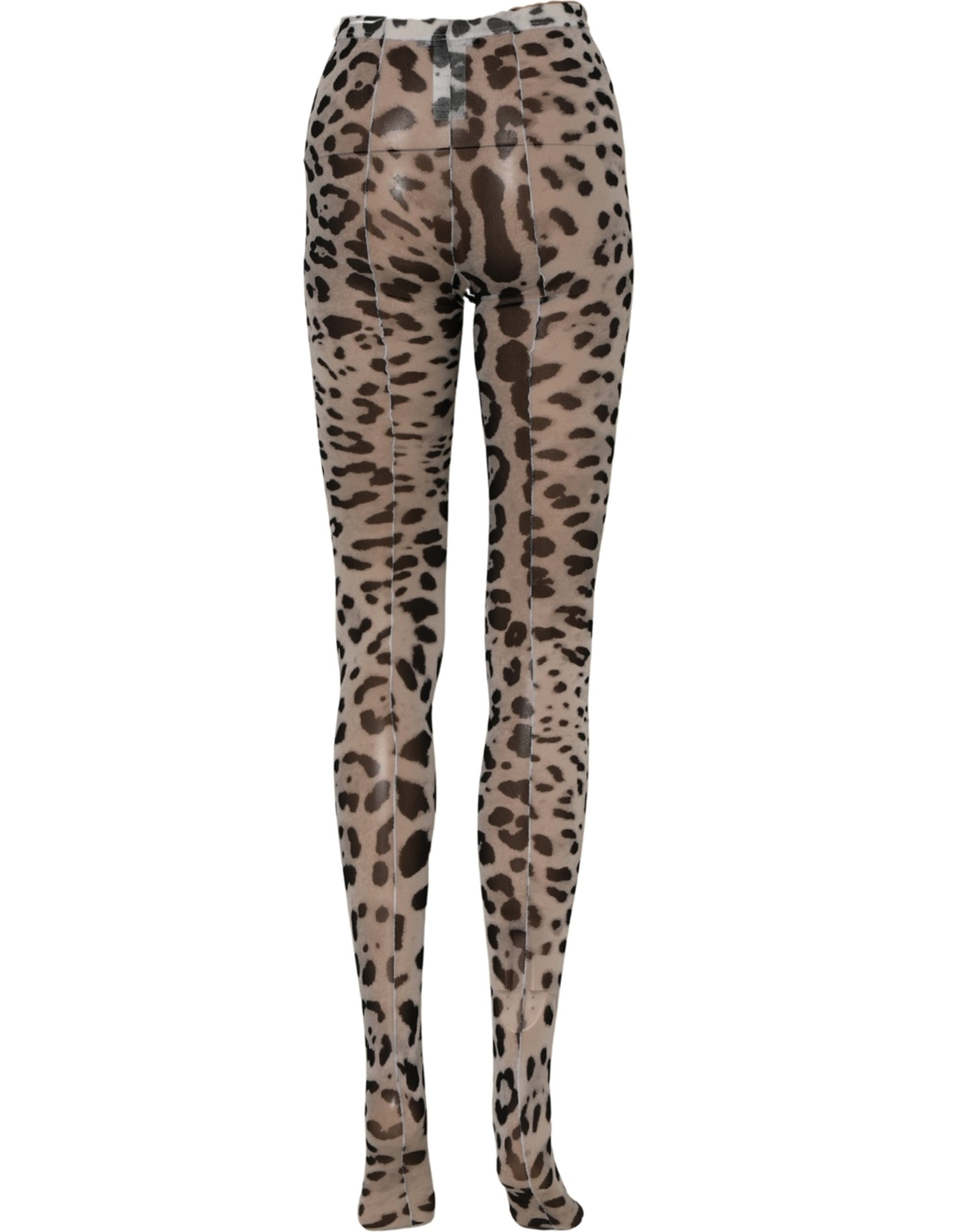 Dolce & Gabbana Gray Leopard Nylon Tights Stocking Pantyhose Socks - Image 4
