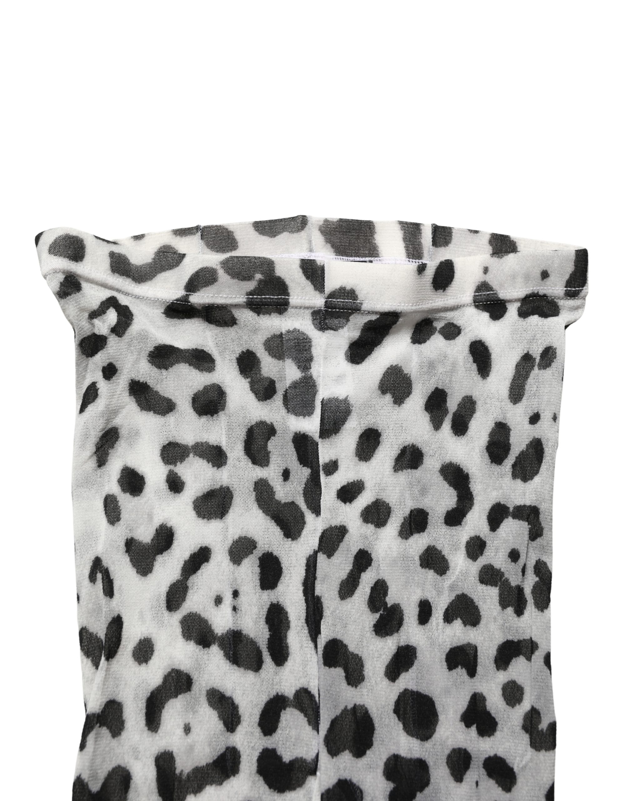 Dolce & Gabbana Gray Leopard Nylon Tights Stocking Pantyhose Socks - Image 5