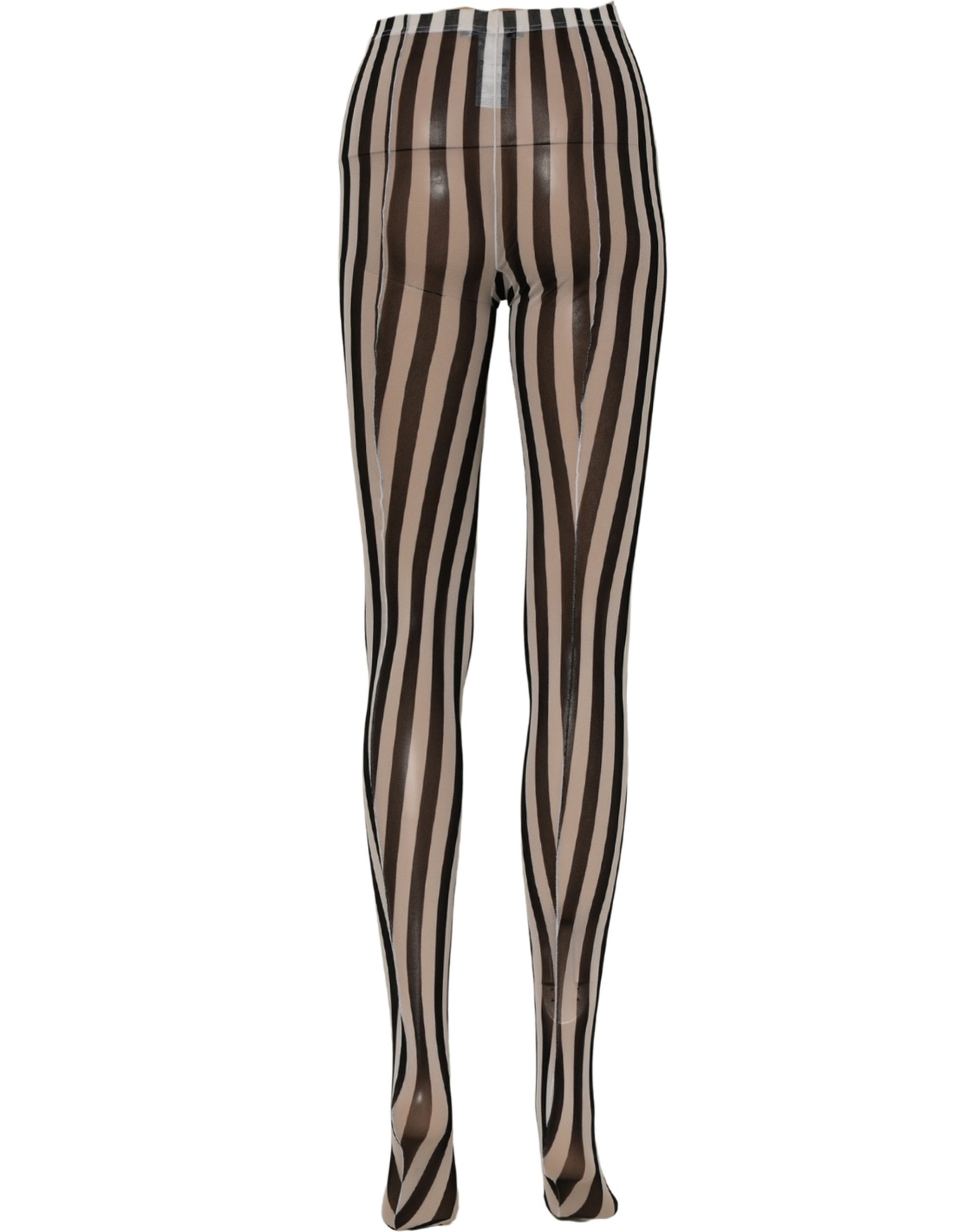 Dolce & Gabbana Black White Stripes Tights Stocking Pantyhose Socks - Image 4