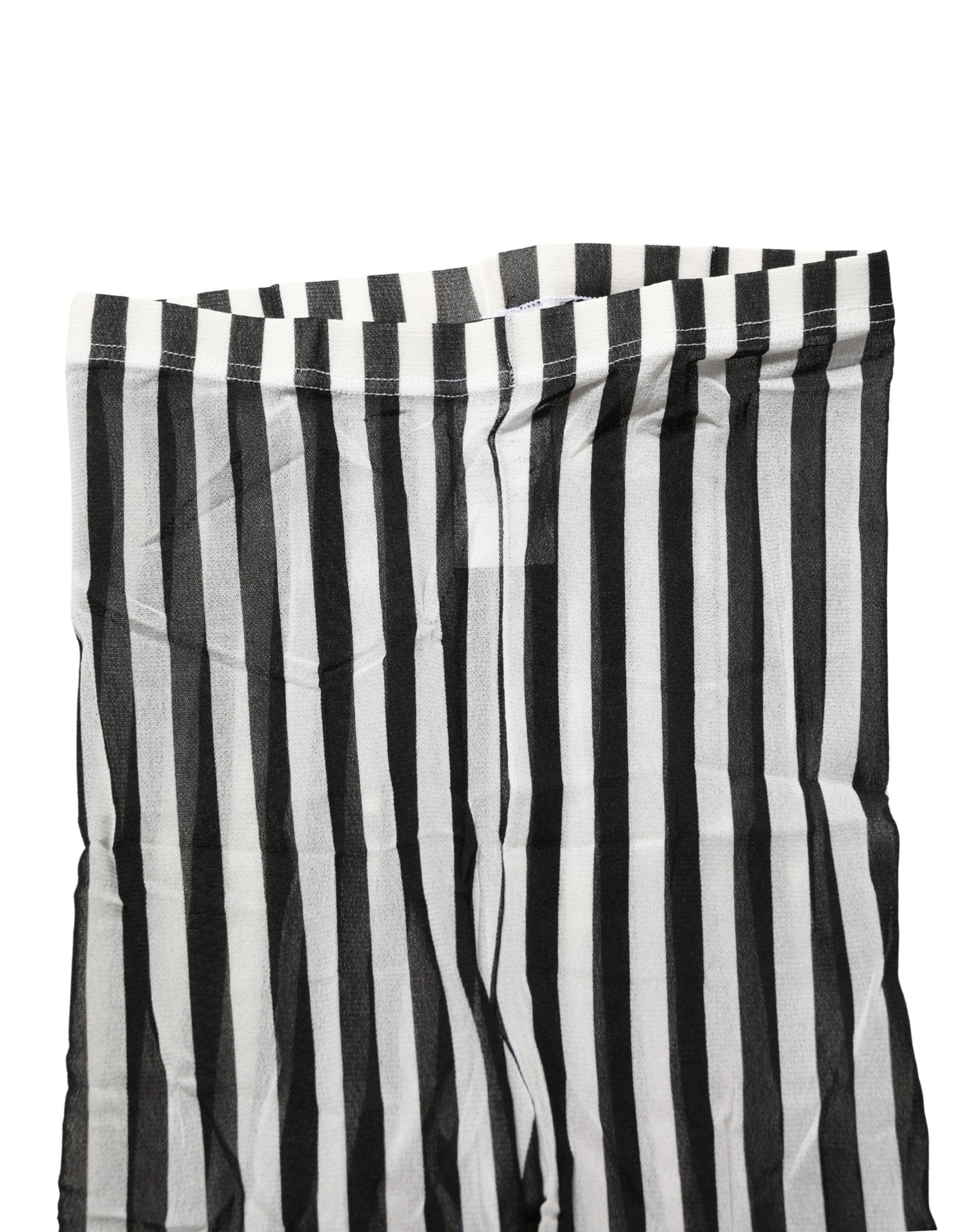 Dolce & Gabbana Black White Stripes Tights Stocking Pantyhose Socks - Image 5