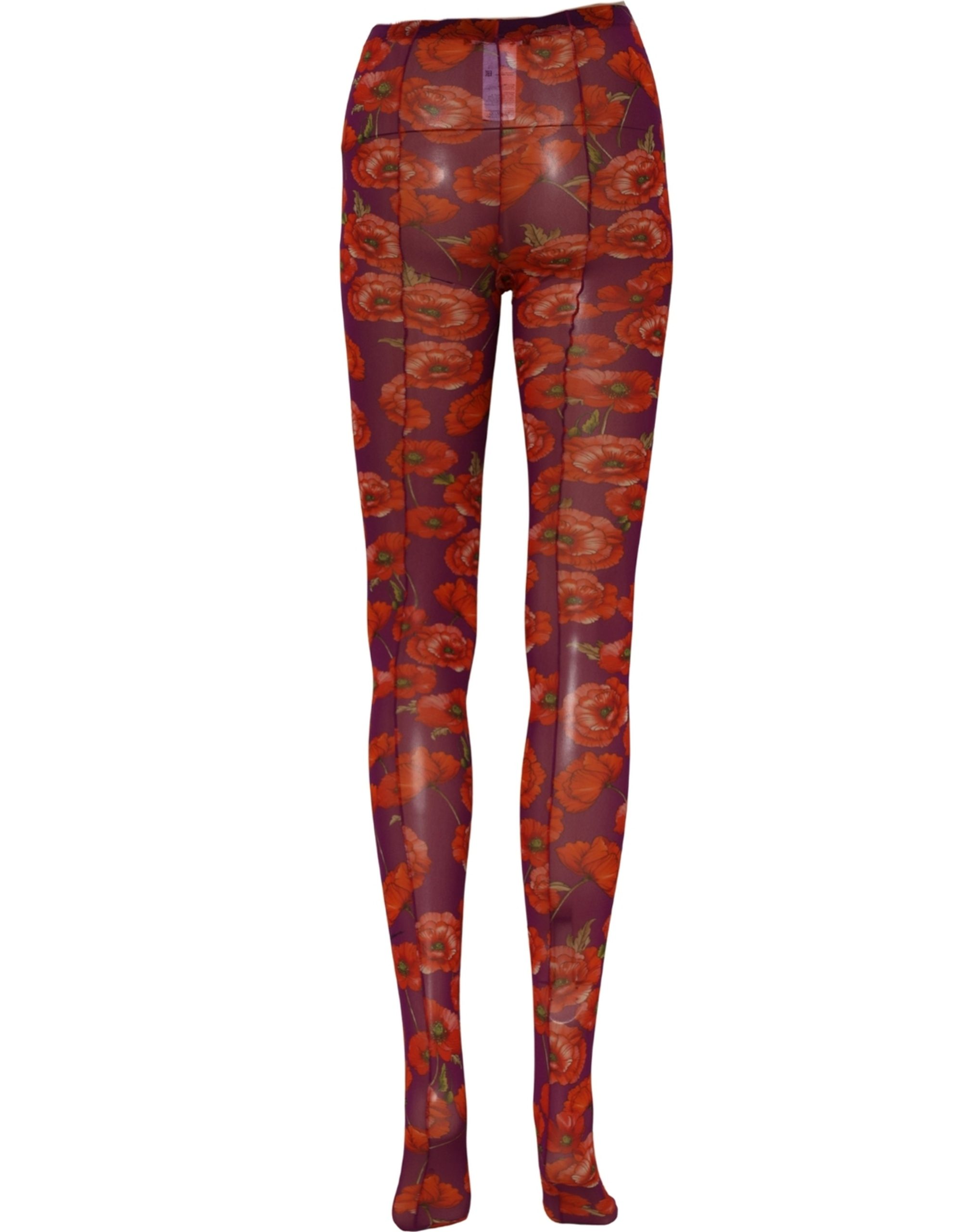 Dolce & Gabbana Purple Nylon Floral Print Tights Stockings Socks - Image 4