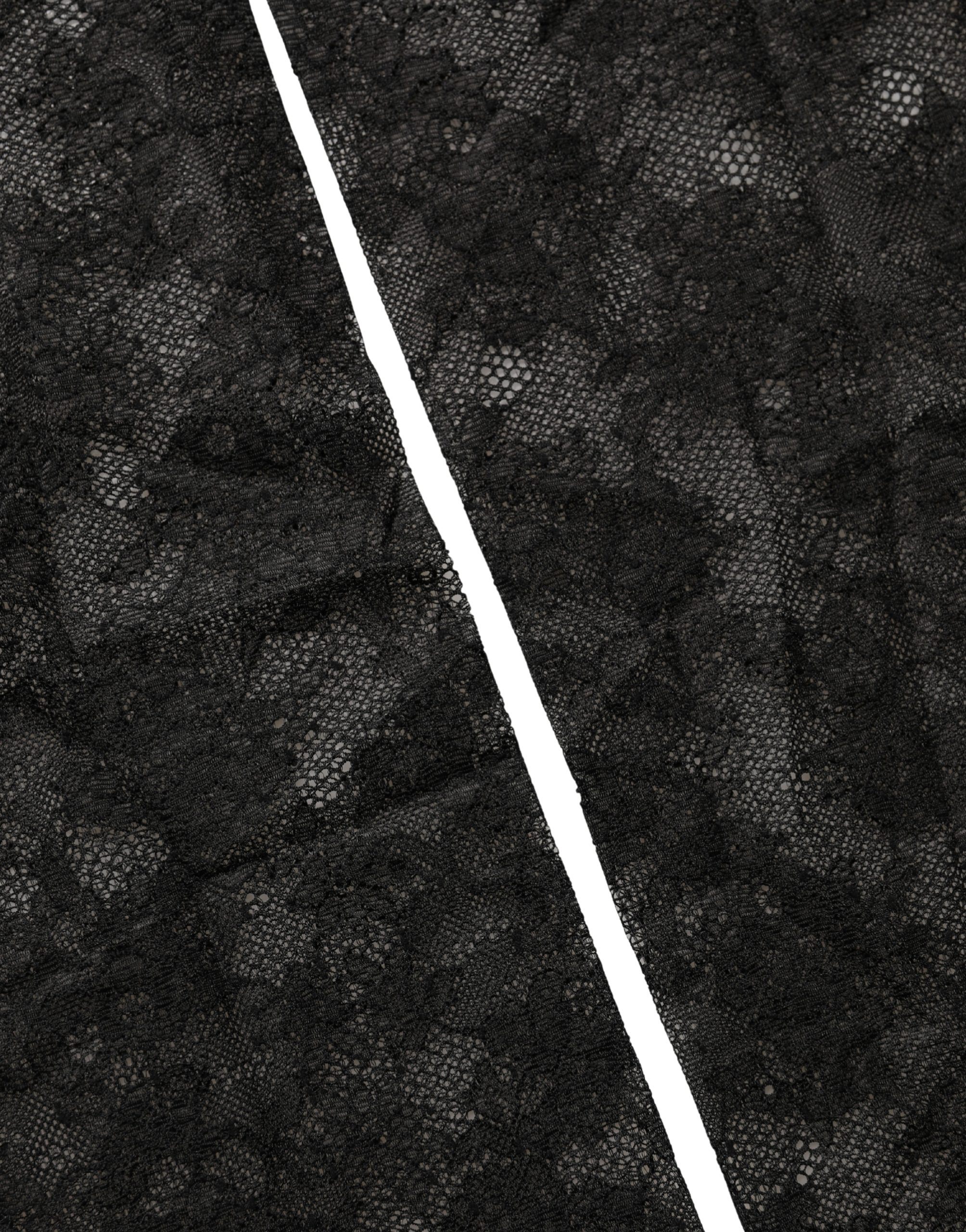 Dolce & Gabbana Black Floral Lace Nylon Stretch Knee High Socks - Image 5