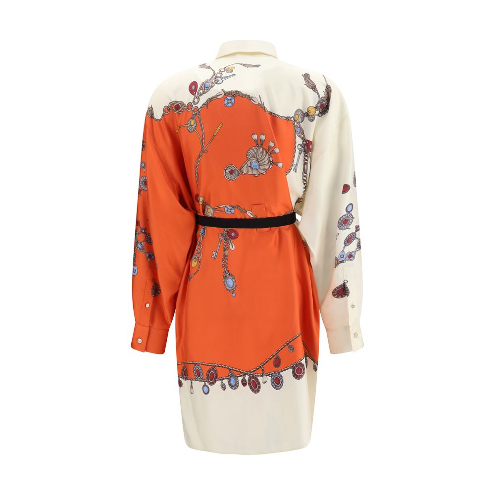 Versace Orange Silk Casual Dress - Image 2