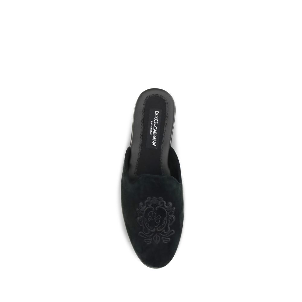 Dolce & Gabbana Black Calf Leather Bos Taurus Mules - Image 4