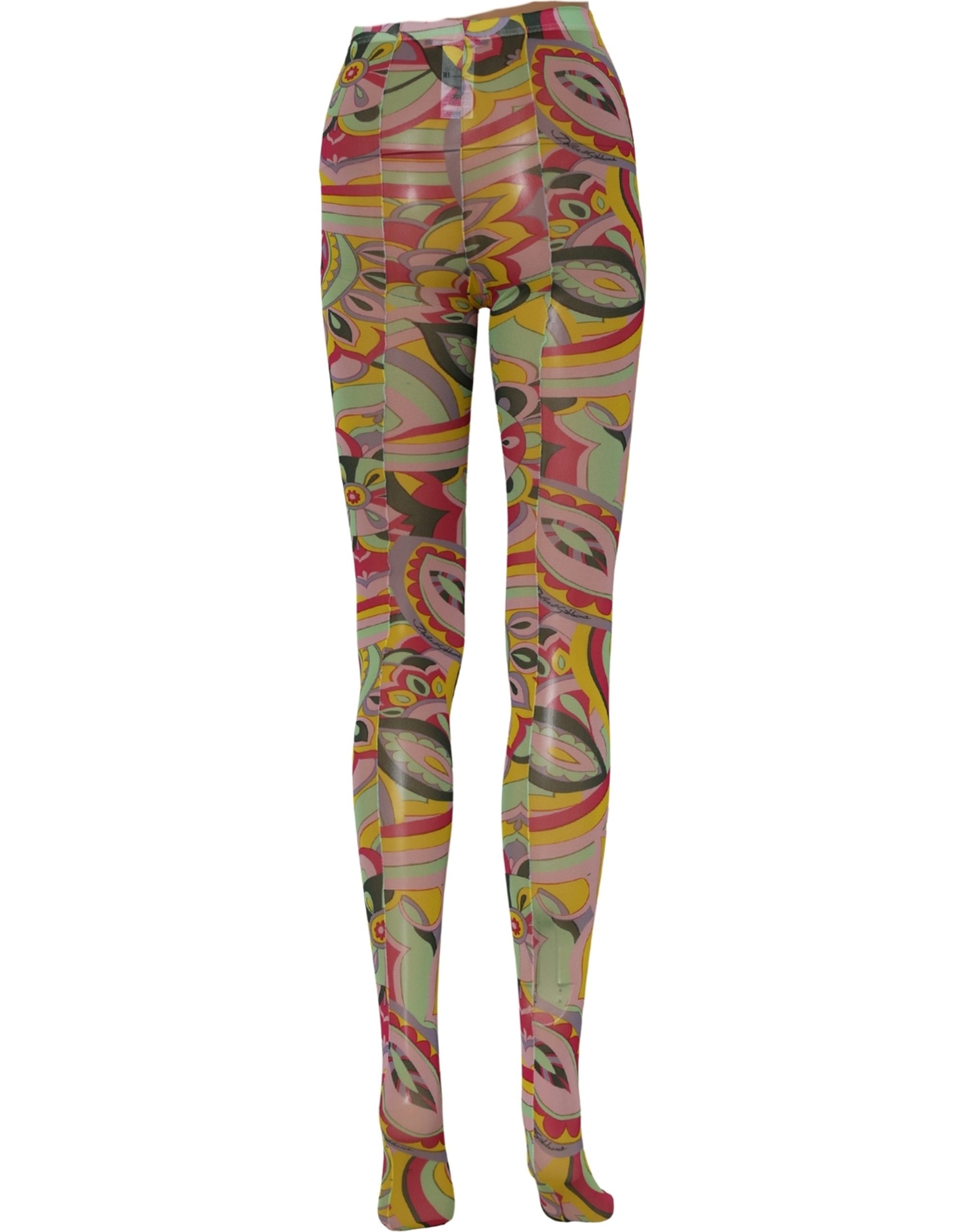 Dolce & Gabbana Multicolor Floral Print Tights Stockings Socks - Image 4