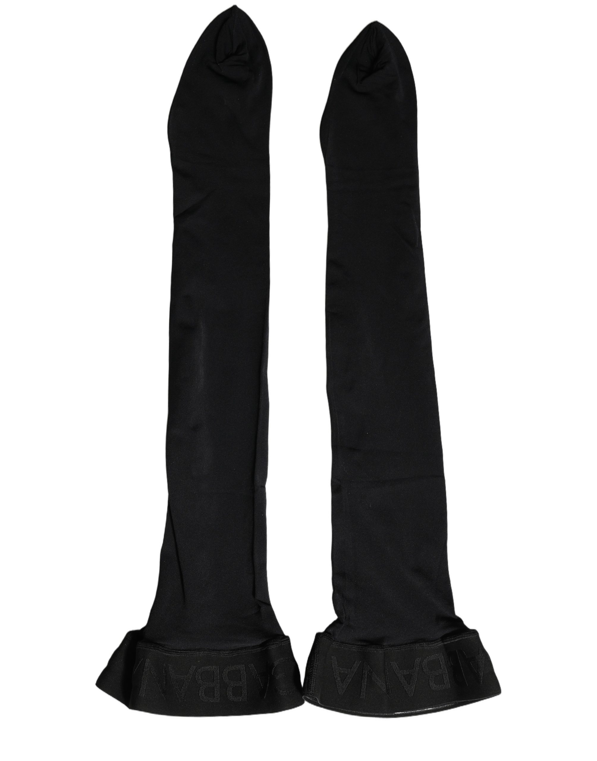 Dolce & Gabbana Black 100% Nylon Thigh High Stockings Socks - Image 5