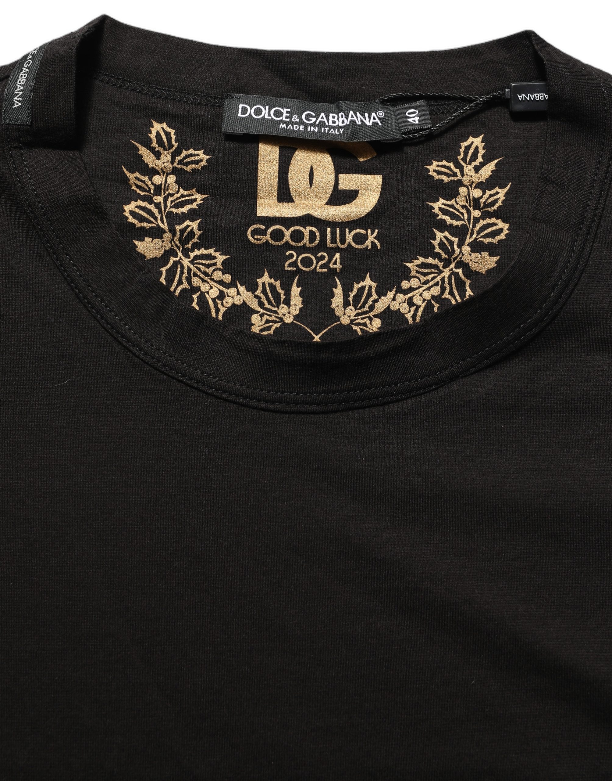 Dolce & Gabbana Black Cotton Crew Neck Short Sleeves T-shirt