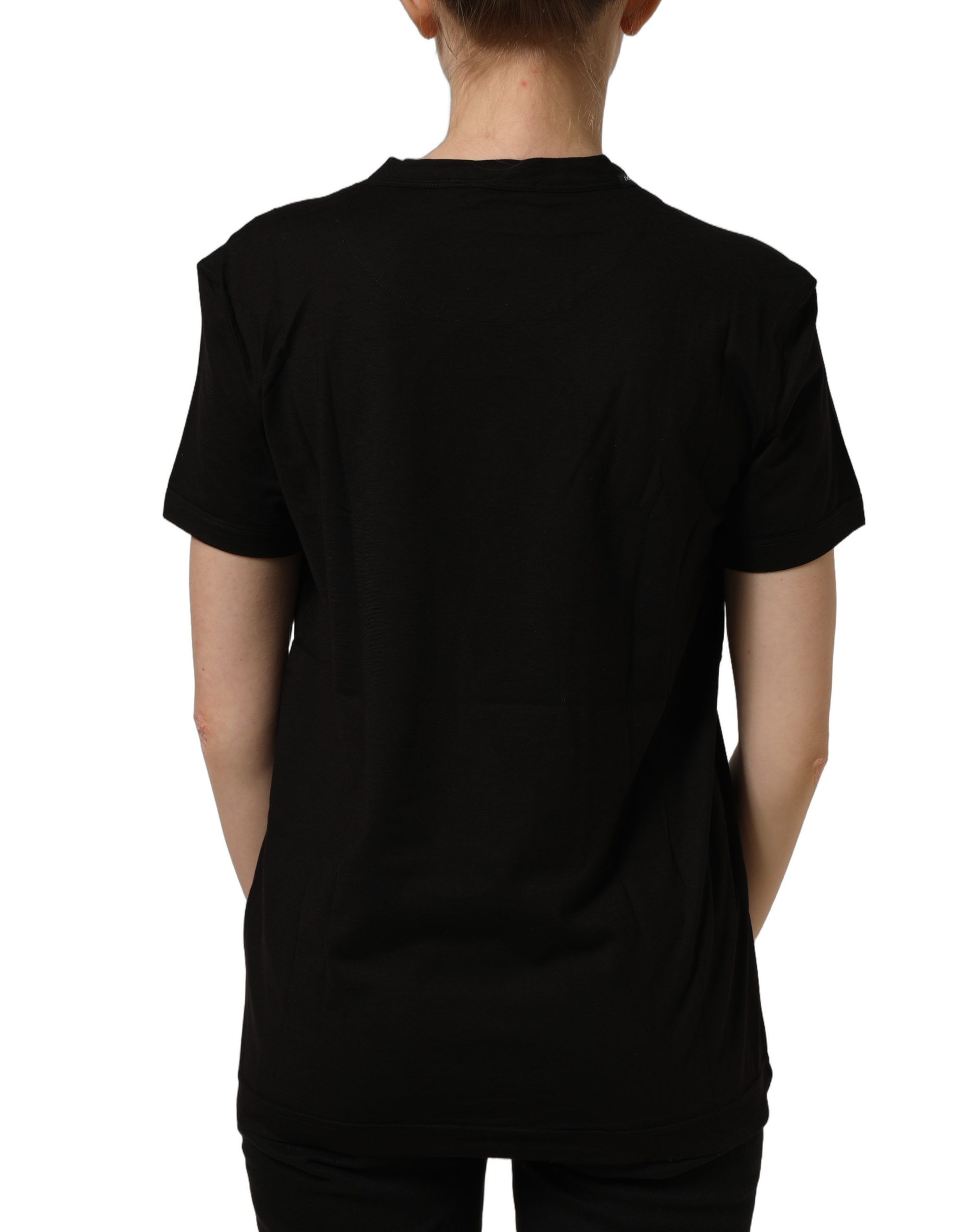 Dolce & Gabbana Black Cotton Crew Neck Short Sleeves T-shirt - Image 5