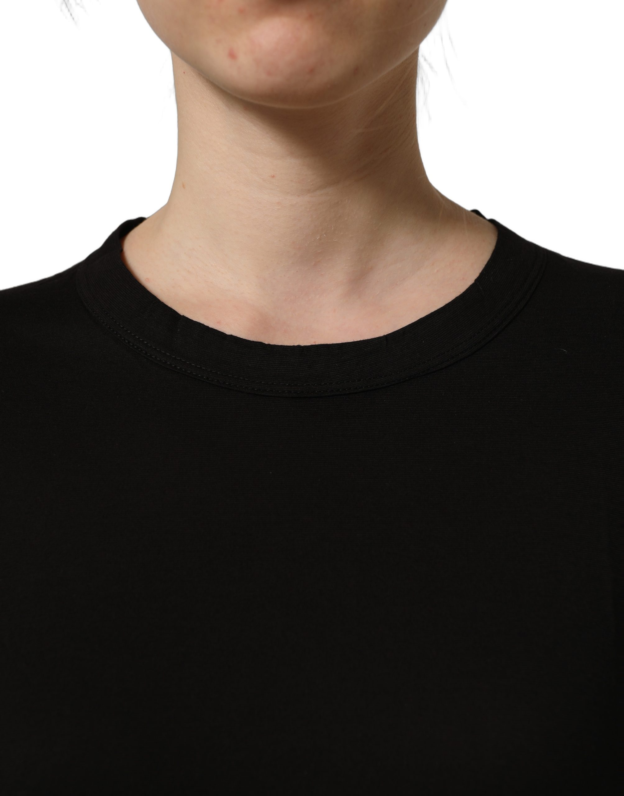 Dolce & Gabbana Black Cotton Crew Neck Short Sleeves T-shirt - Image 6