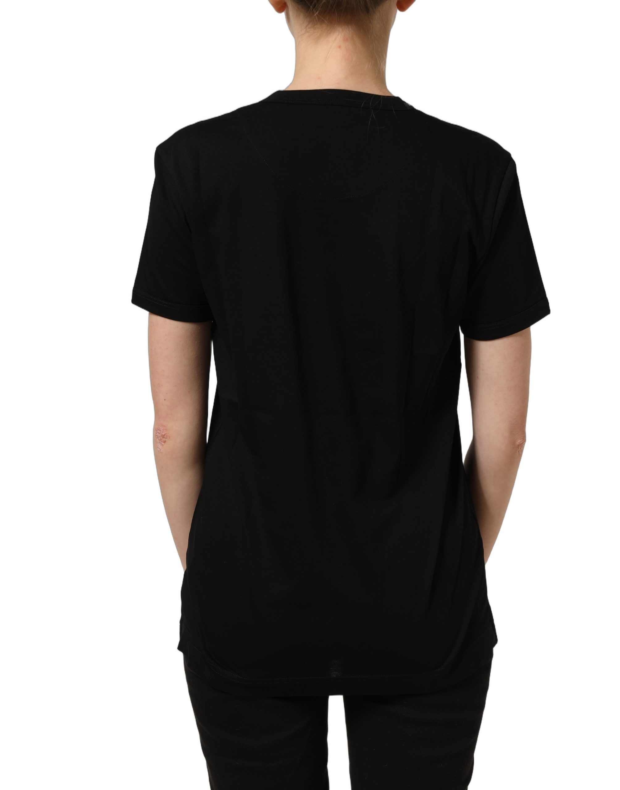 Dolce & Gabbana Black Cotton Crew Neck Short Sleeves T-shirt - Image 5