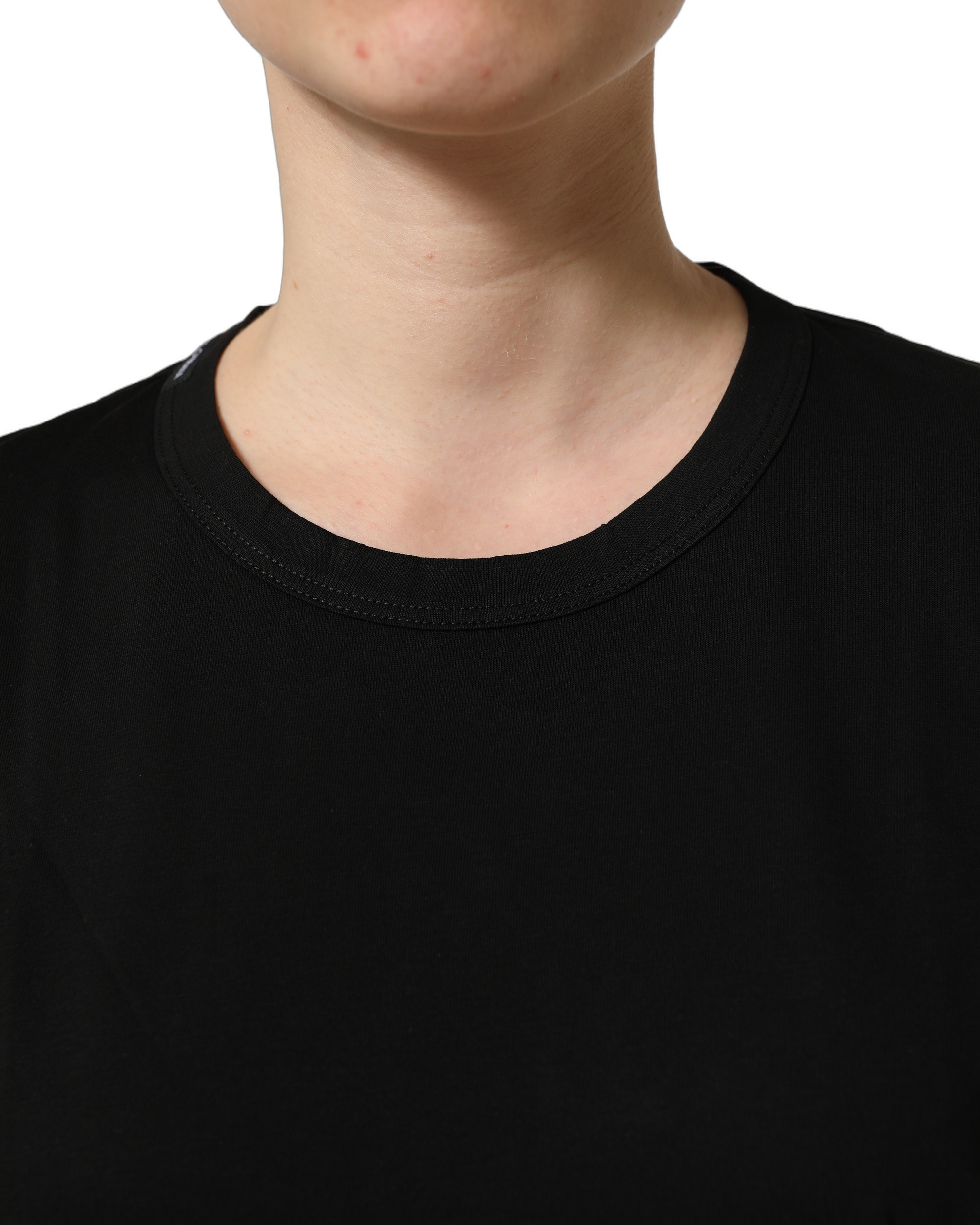 Dolce & Gabbana Black Cotton Crew Neck Short Sleeves T-shirt - Image 6