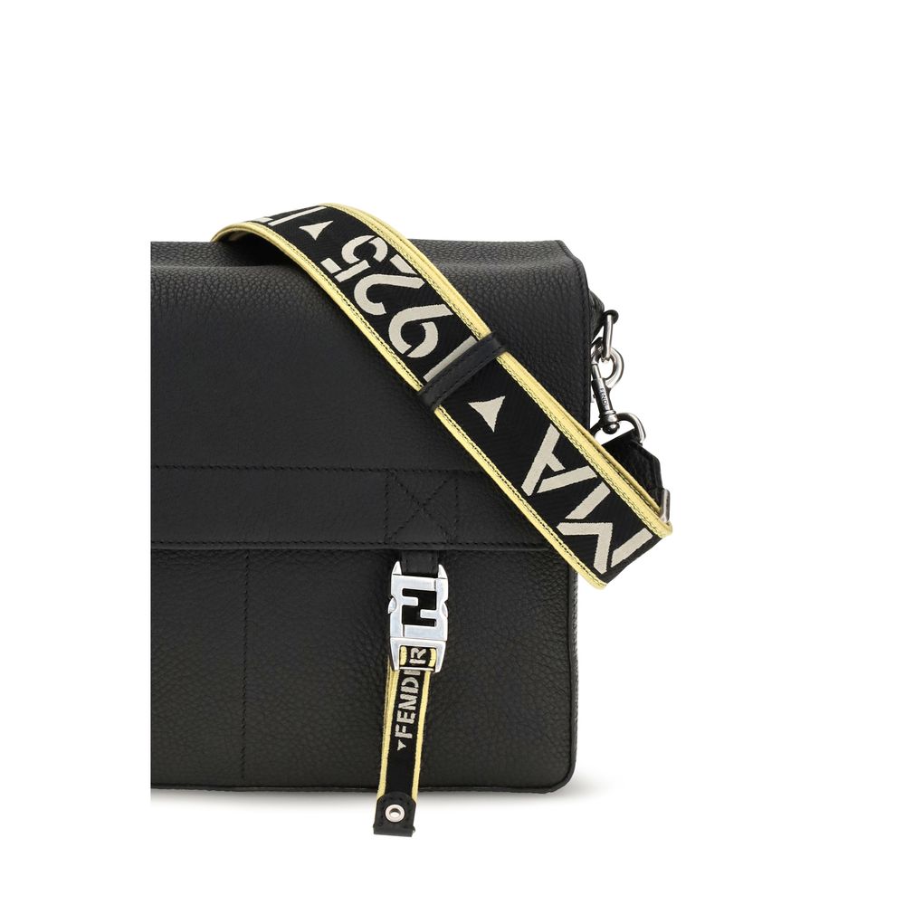 Fendi Black Calf Leather Bos Taurus Shoulder Bag - Image 4