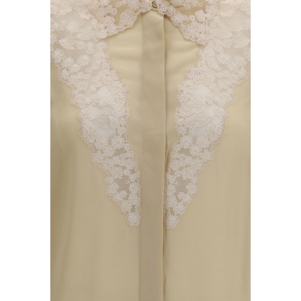 Fendi Beige Silk Dress Shirt - Image 3