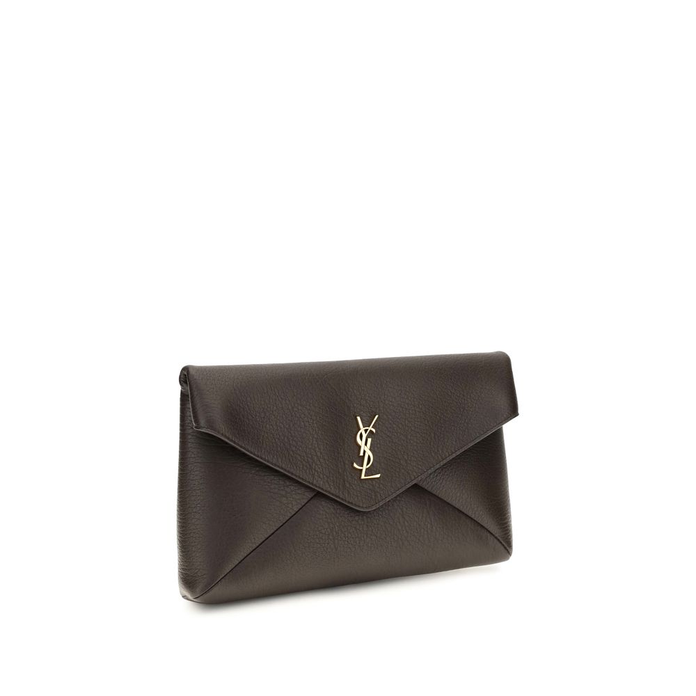 Saint Laurent Brown Lamb Ovis Aries Aries Clutch Bag - Image 2