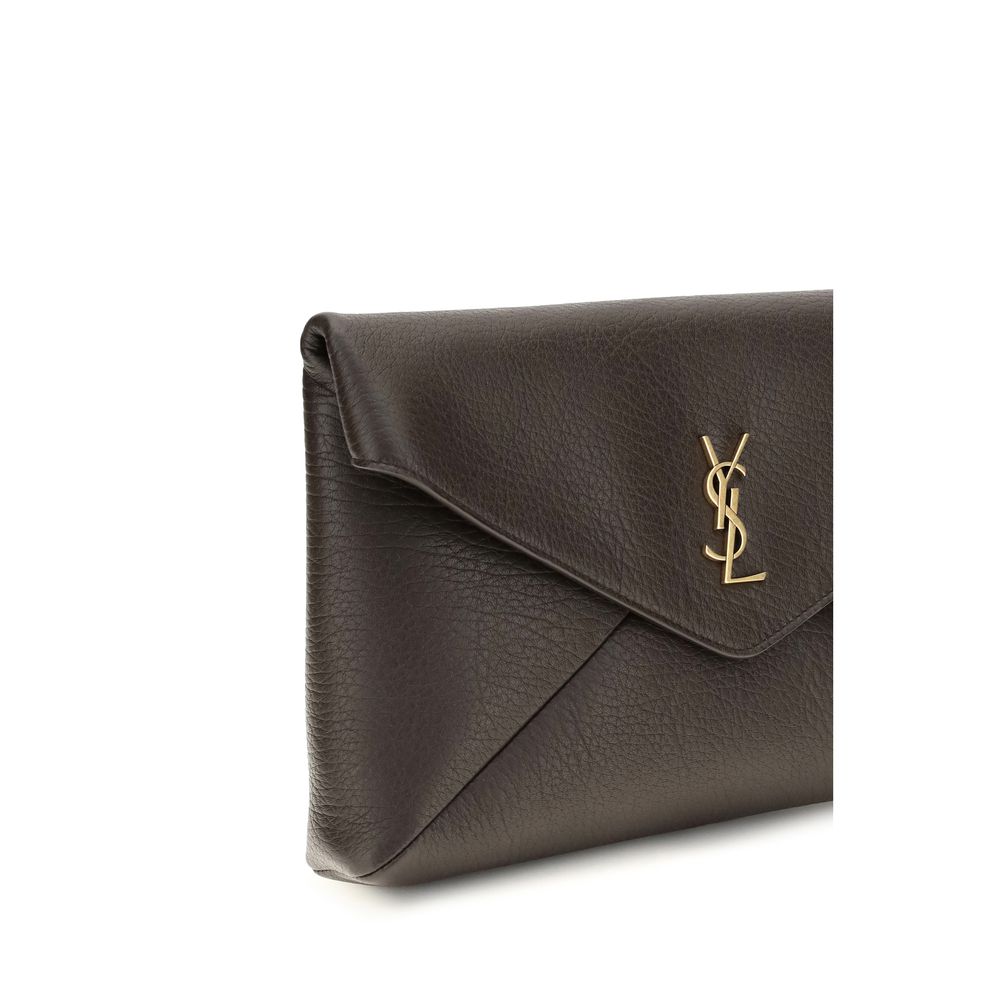 Saint Laurent Brown Lamb Ovis Aries Aries Clutch Bag - Image 4