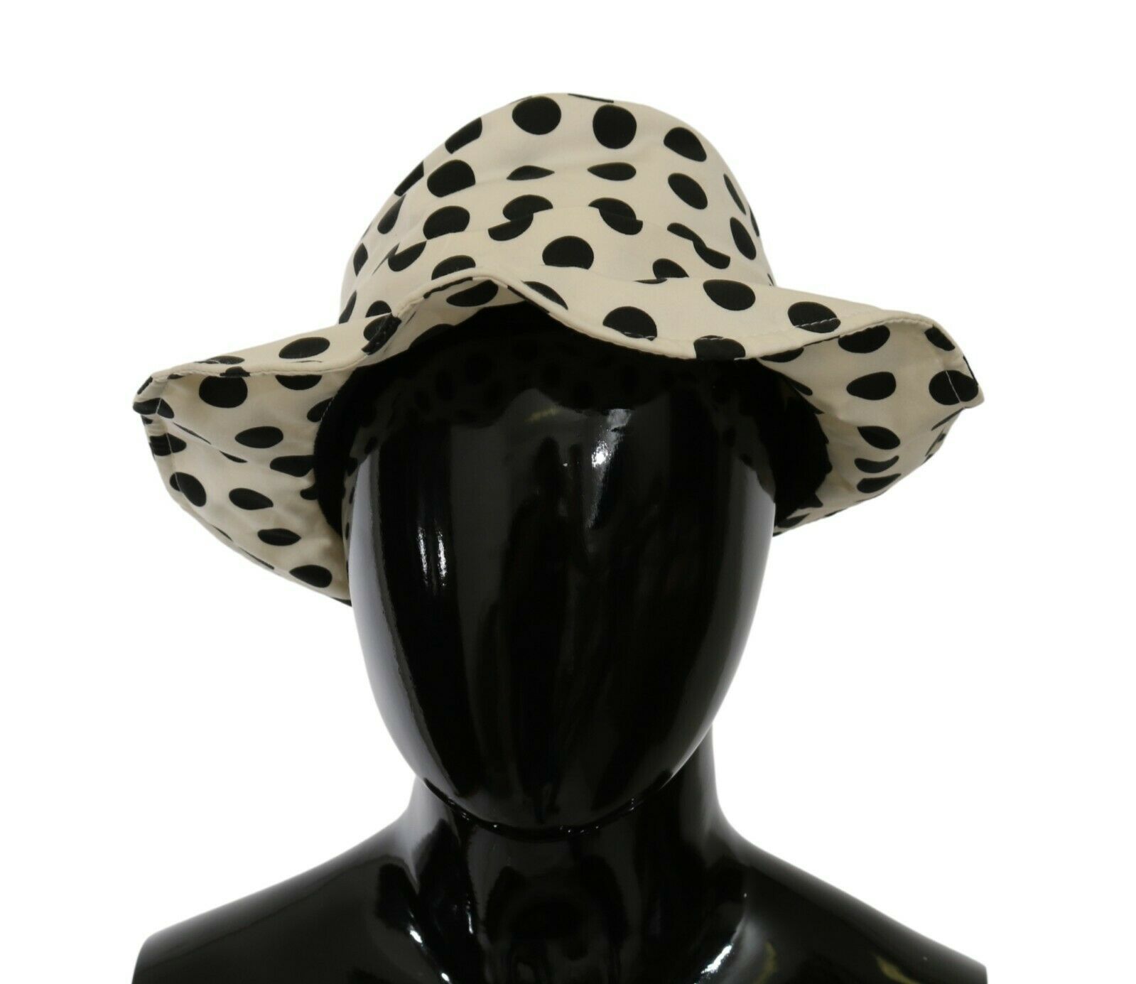 Dolce & Gabbana White 100% Cotton Polka Dot Design Trilby Hat - Image 2