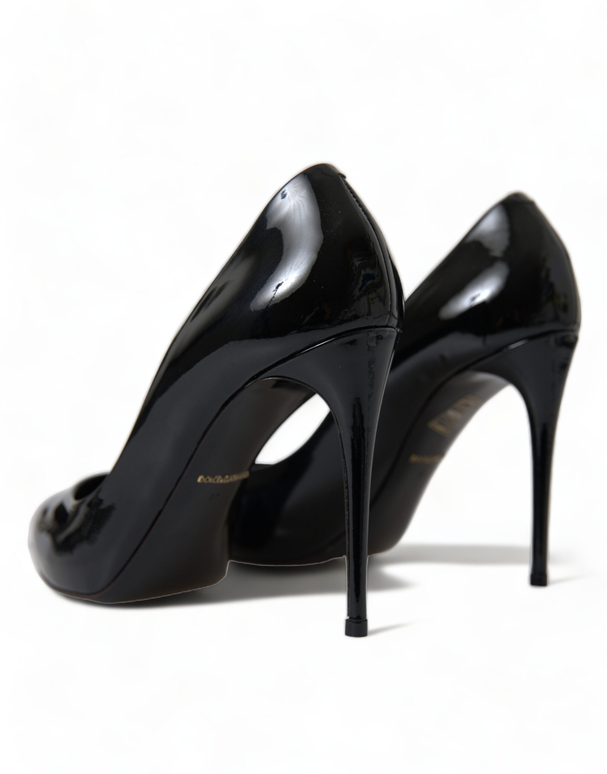 Dolce & Gabbana Black Patent Leather Pumps Heels Shoes - Image 5