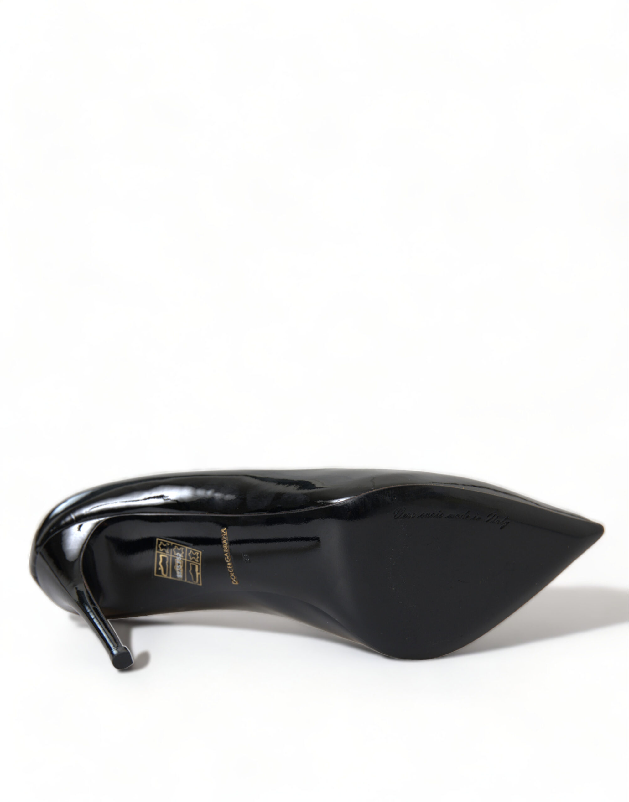 Dolce & Gabbana Black Patent Leather Pumps Heels Shoes - Image 8