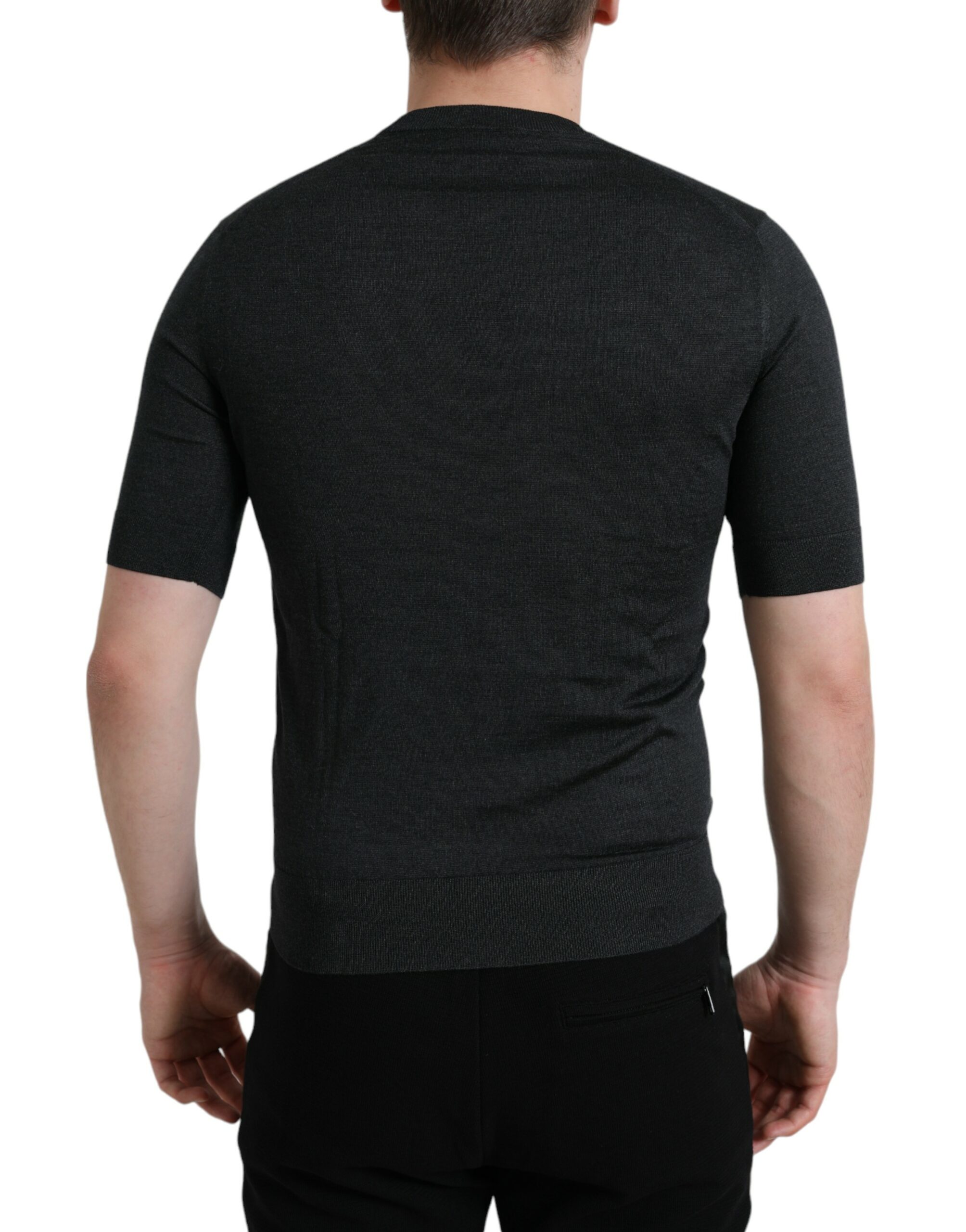 Dolce & Gabbana Dark Gray Crew Neck Short Sleeves T-shirt - Image 3