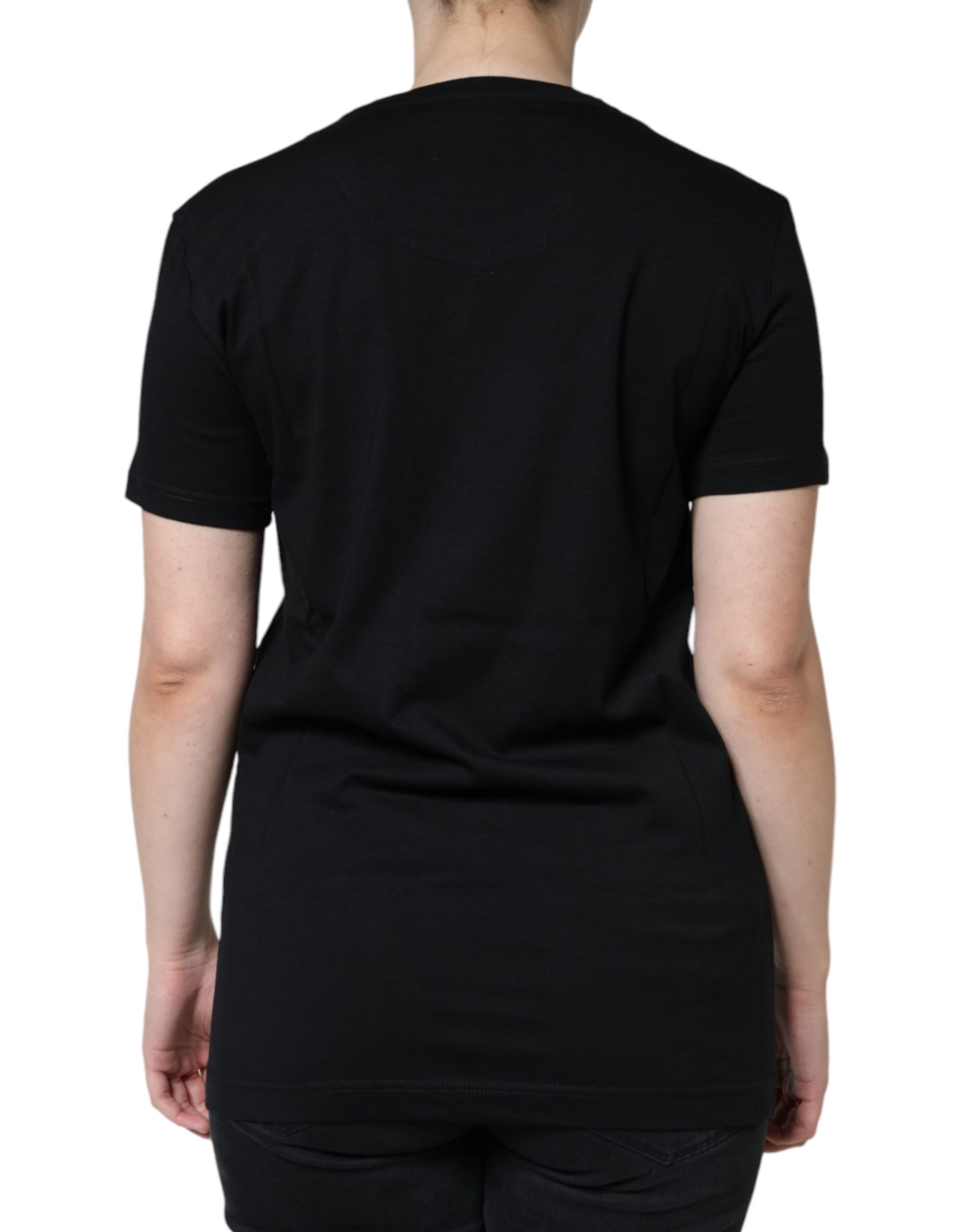 Dolce & Gabbana Black Cotton Crew Neck Short Sleeve T-shirt - Image 4