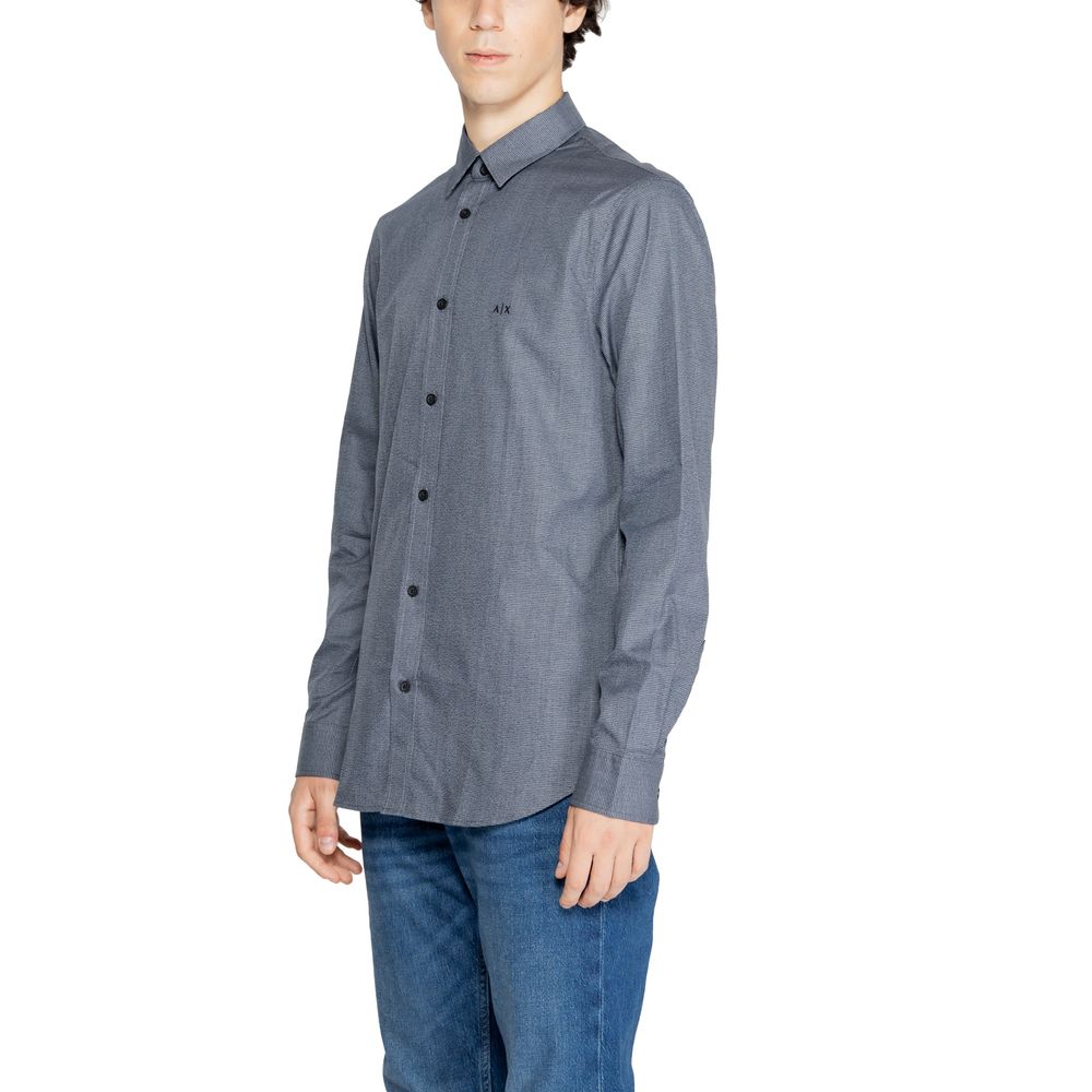 Armani Exchange Blue Cotton Dress Shirt - Image 3