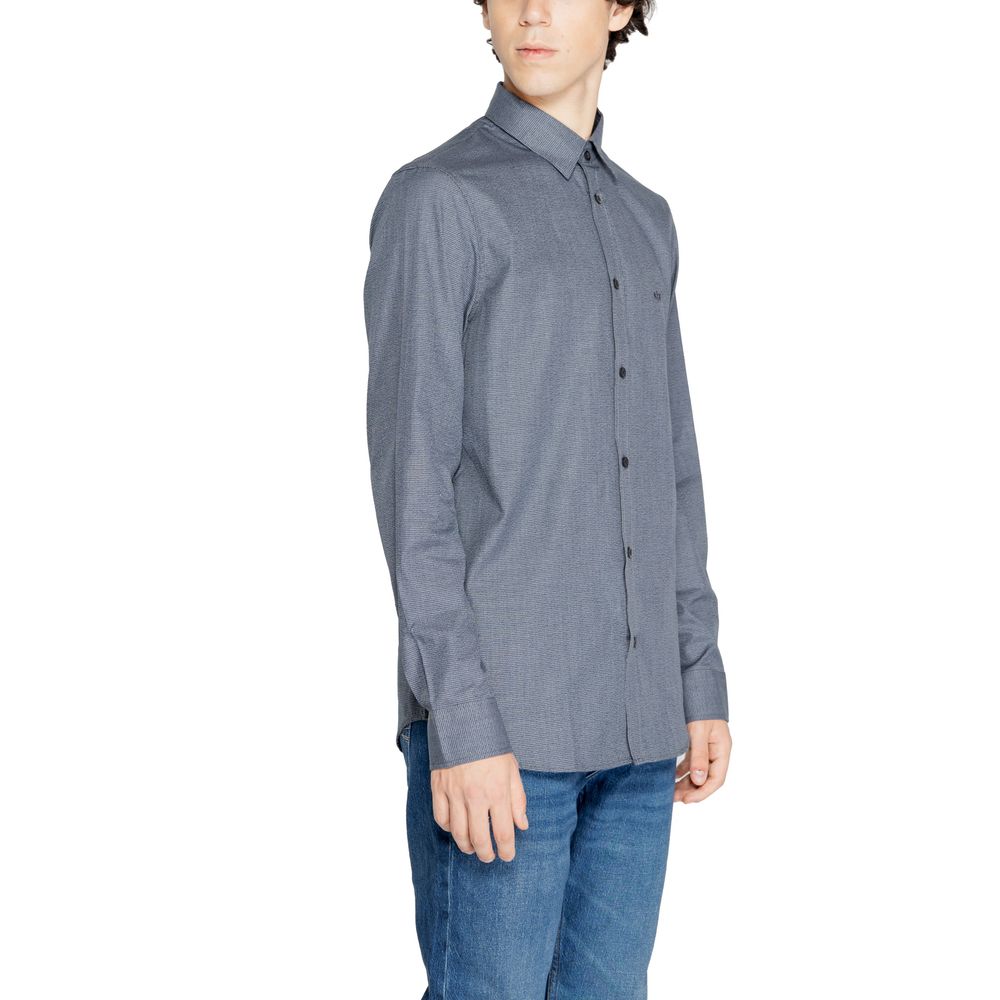Armani Exchange Blue Cotton Dress Shirt - Image 4