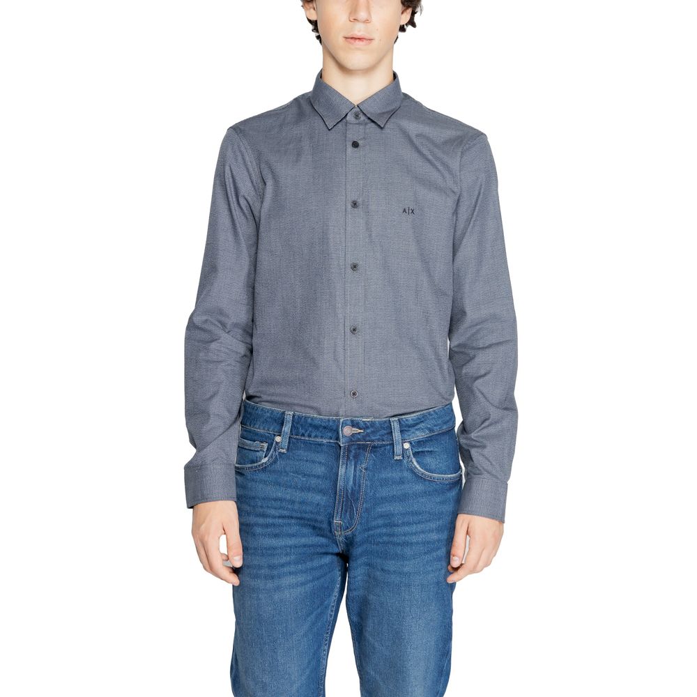 Armani Exchange Blue Cotton Dress Shirt - Image 5