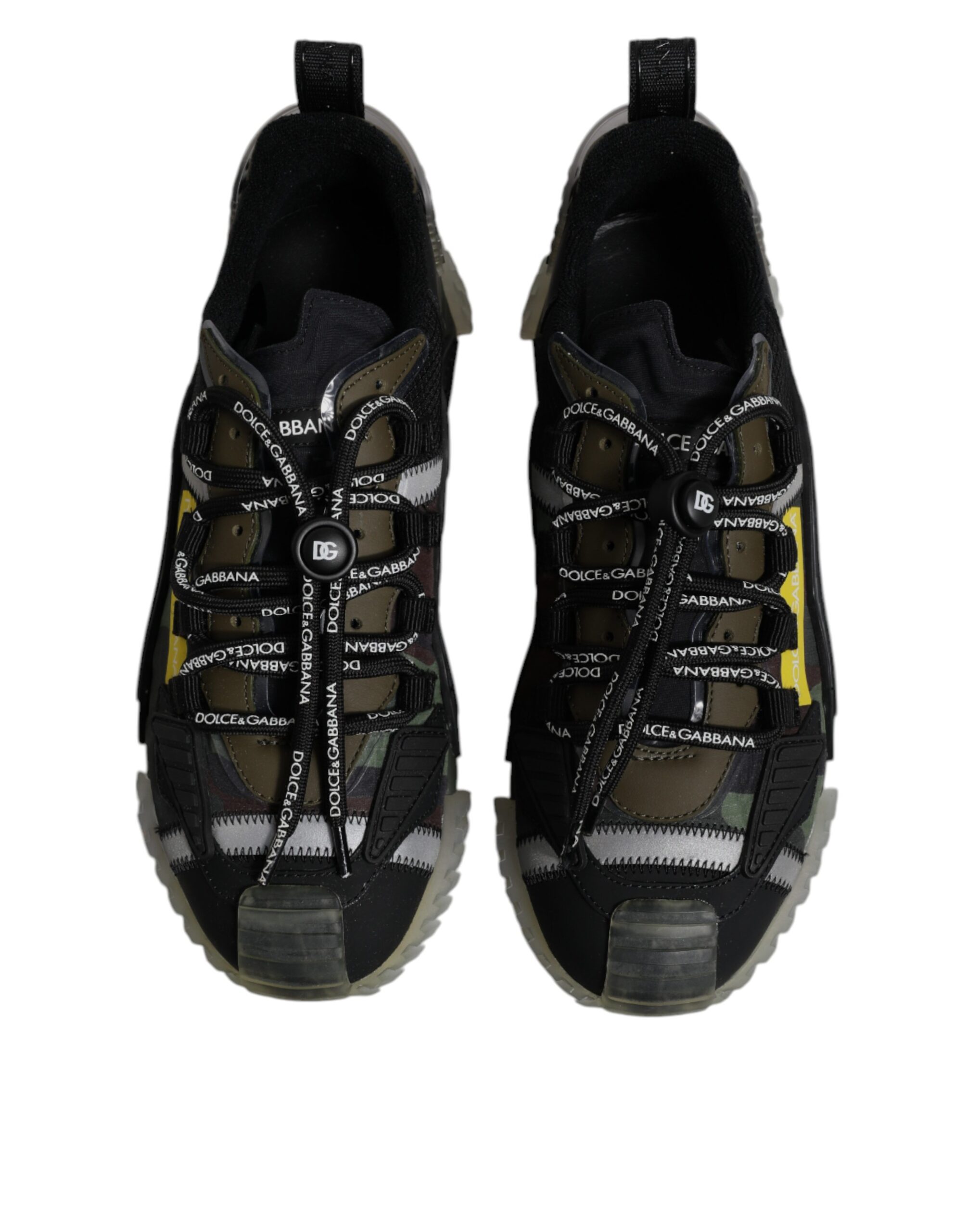 Dolce & Gabbana Black Green Camo NS1 Low Top Sneakers Shoes - Image 2