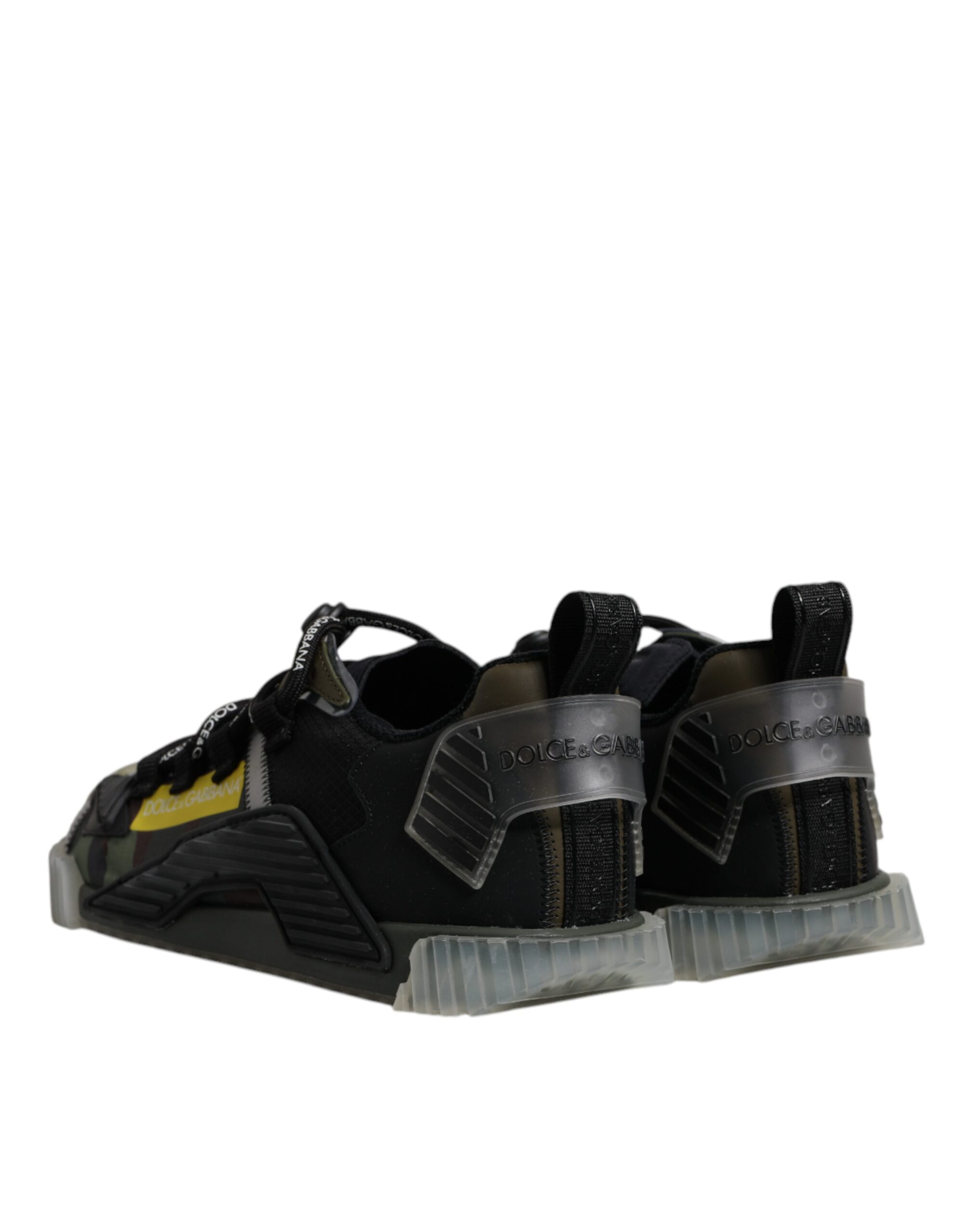 Dolce & Gabbana Black Green Camo NS1 Low Top Sneakers Shoes - Image 4