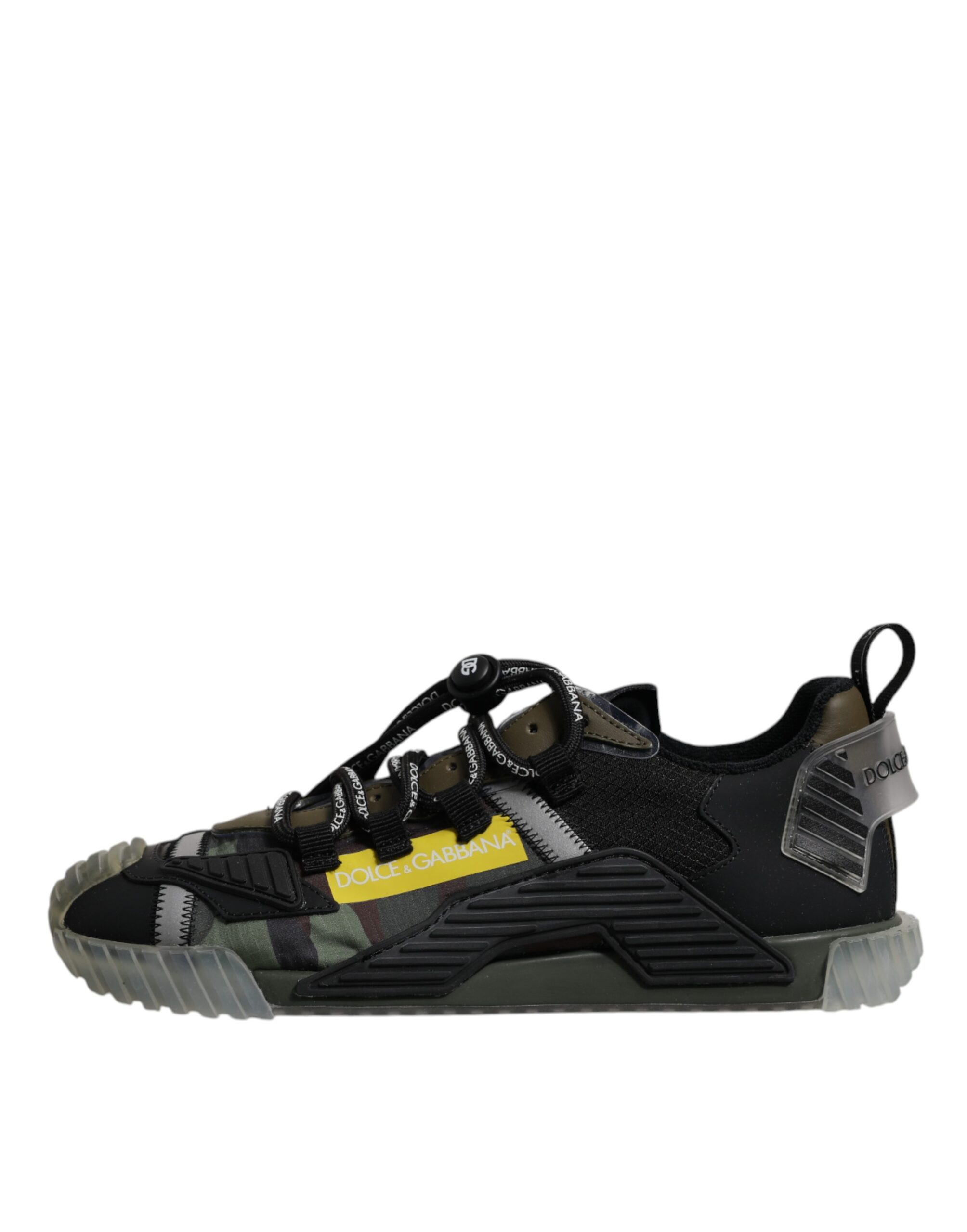 Dolce & Gabbana Black Green Camo NS1 Low Top Sneakers Shoes - Image 5